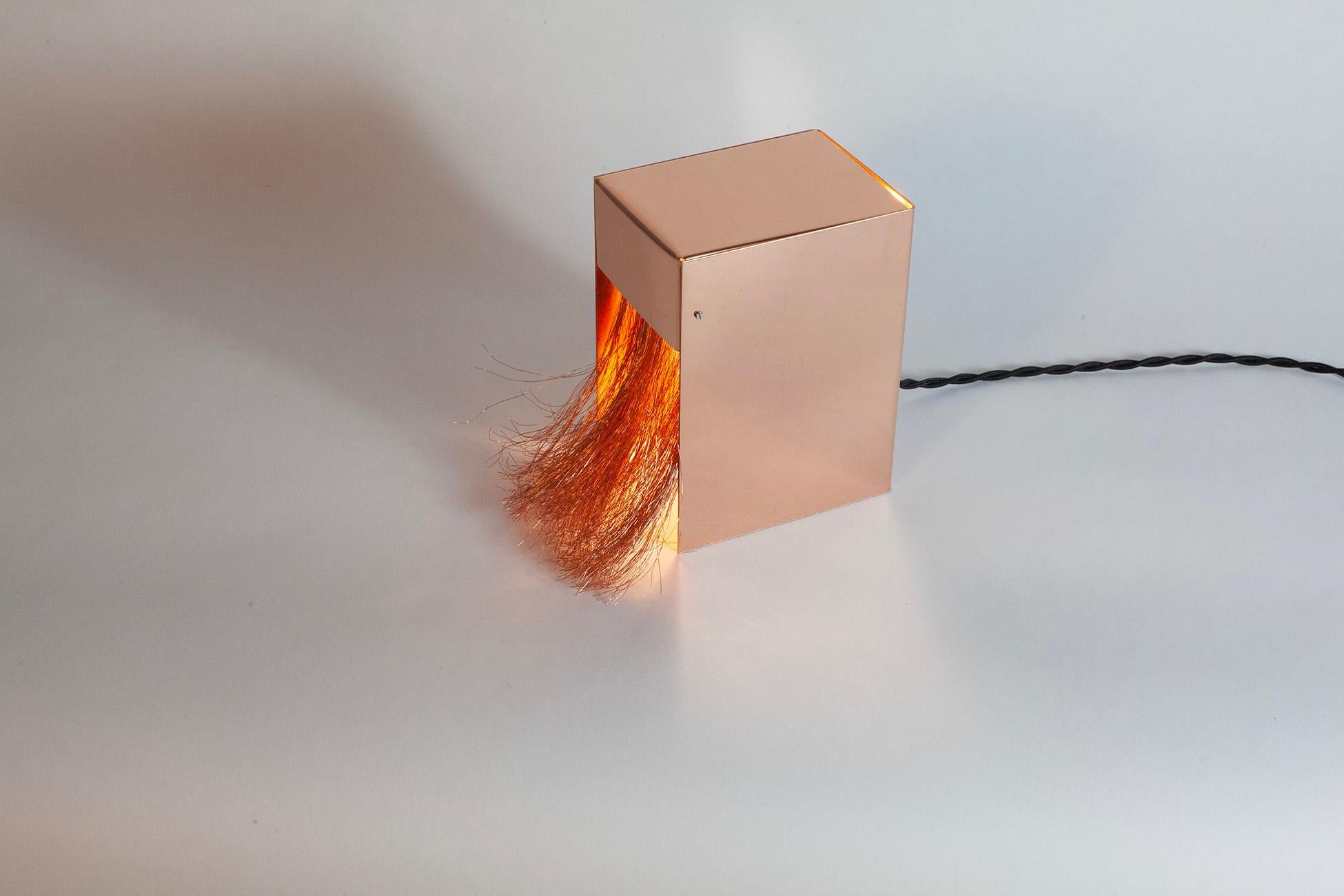 Copper Hair Lamp by Danish Artist Christine Roland  In New Condition For Sale In Æbelnæs, Stege