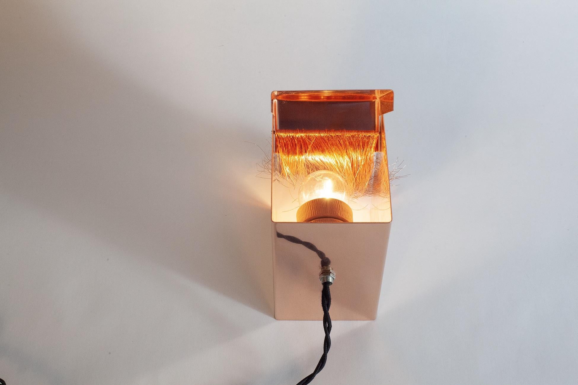 Copper Hair Lamp by Danish Artist Christine Roland  For Sale 2