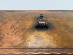Copper Hammered Metal Brutalist Lidded Box