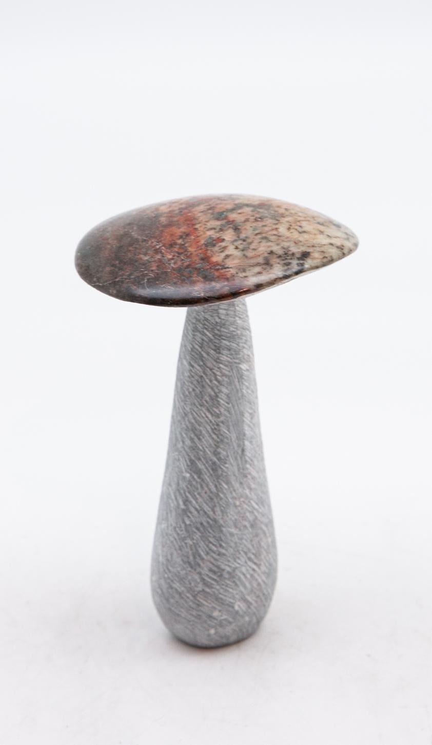 Copper Hand Carved Stone Mushroom In New Condition In New York, NY