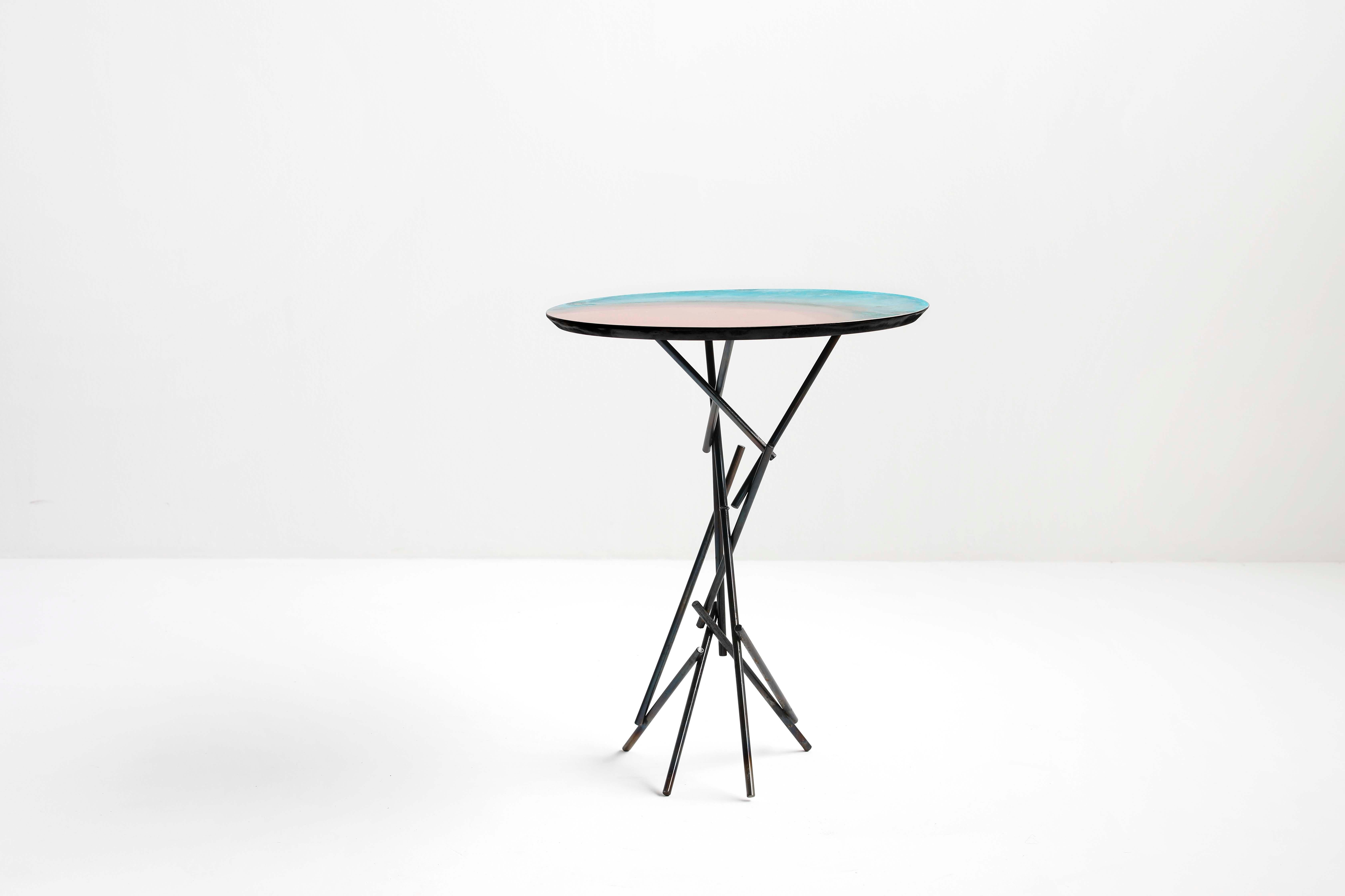 Copper Hand-Sculpted Side Table by Samuel Costantini 4