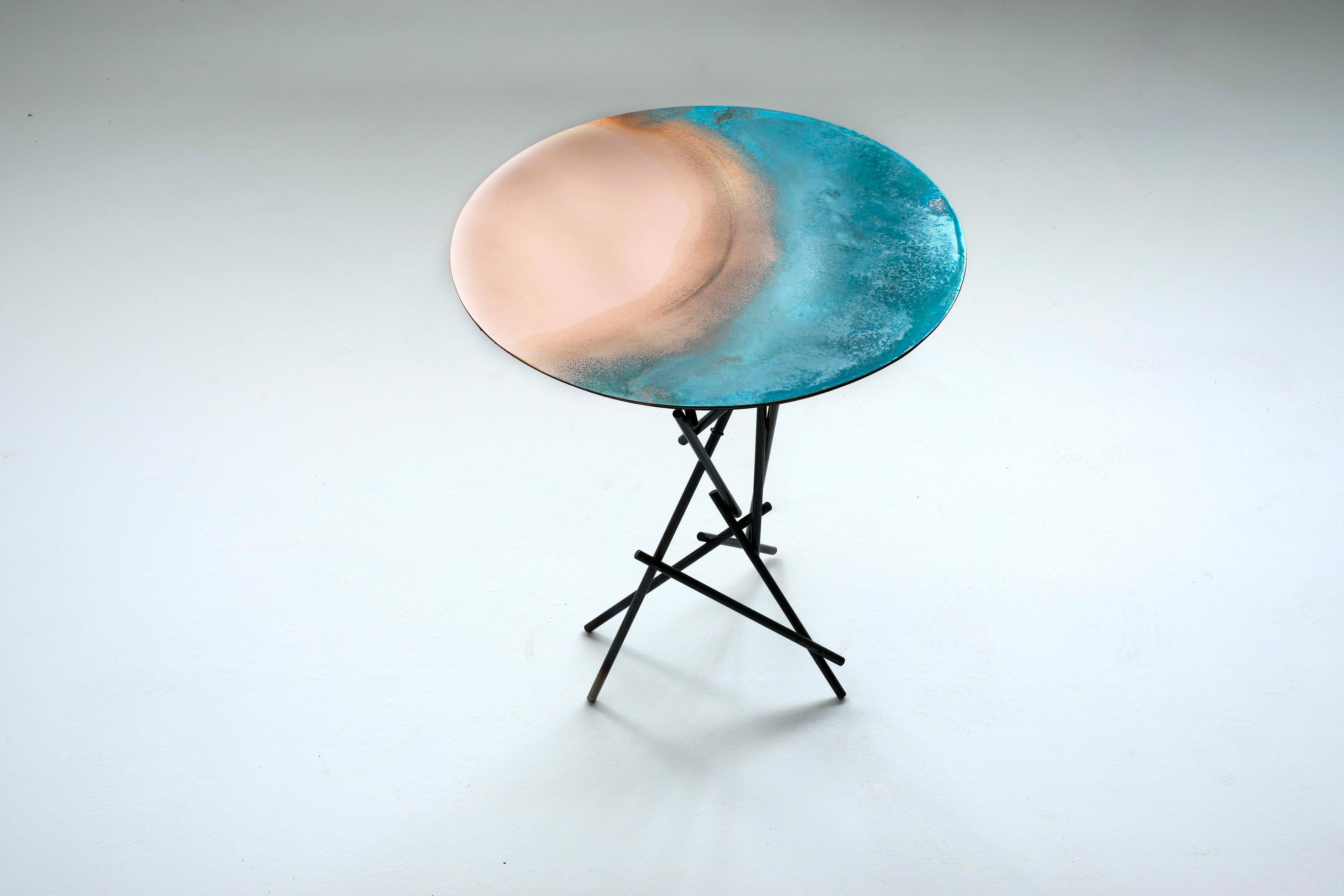 Copper Hand-Sculpted Side Table by Samuel Costantini 5