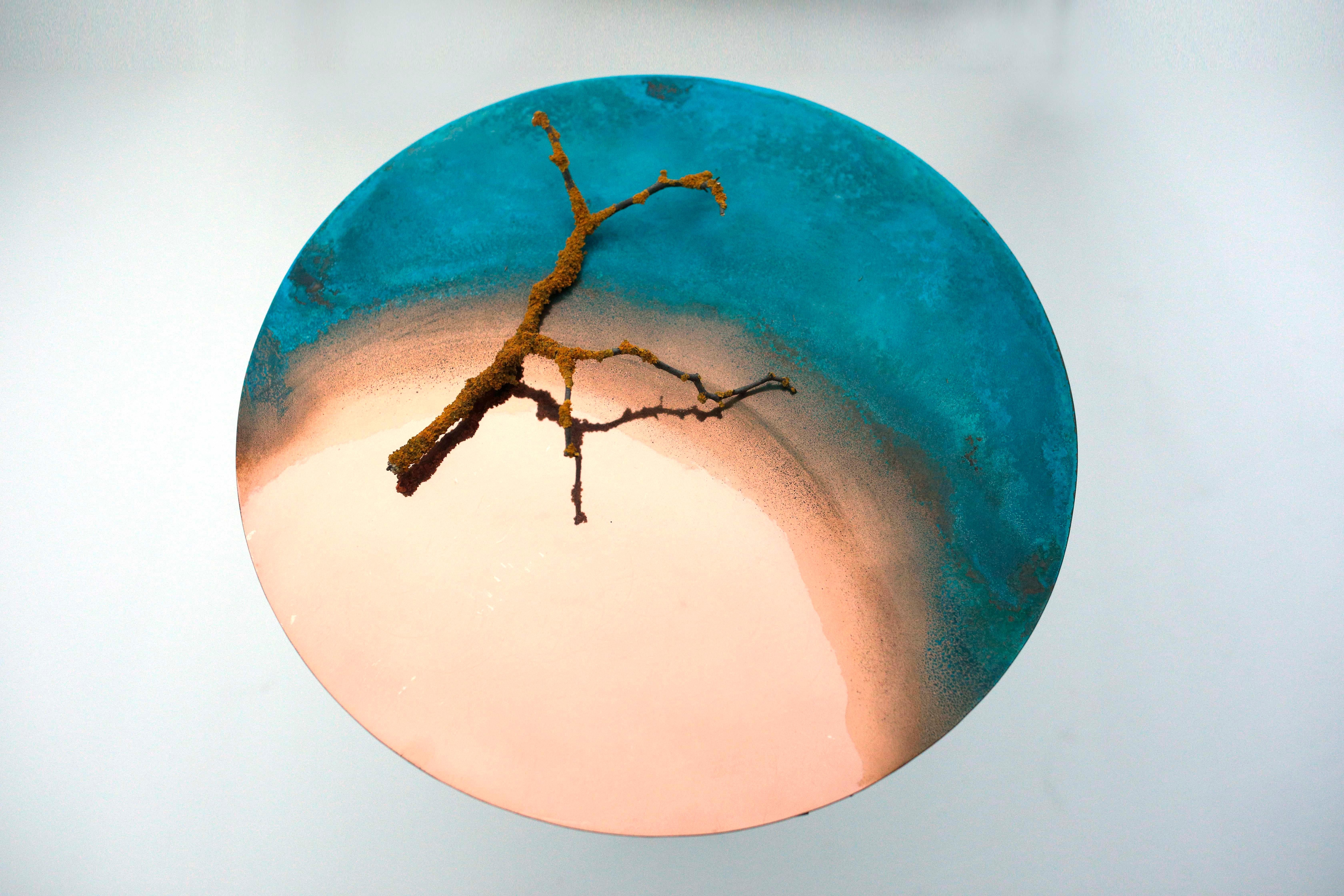 Contemporary Copper Hand-Sculpted Side Table by Samuel Costantini
