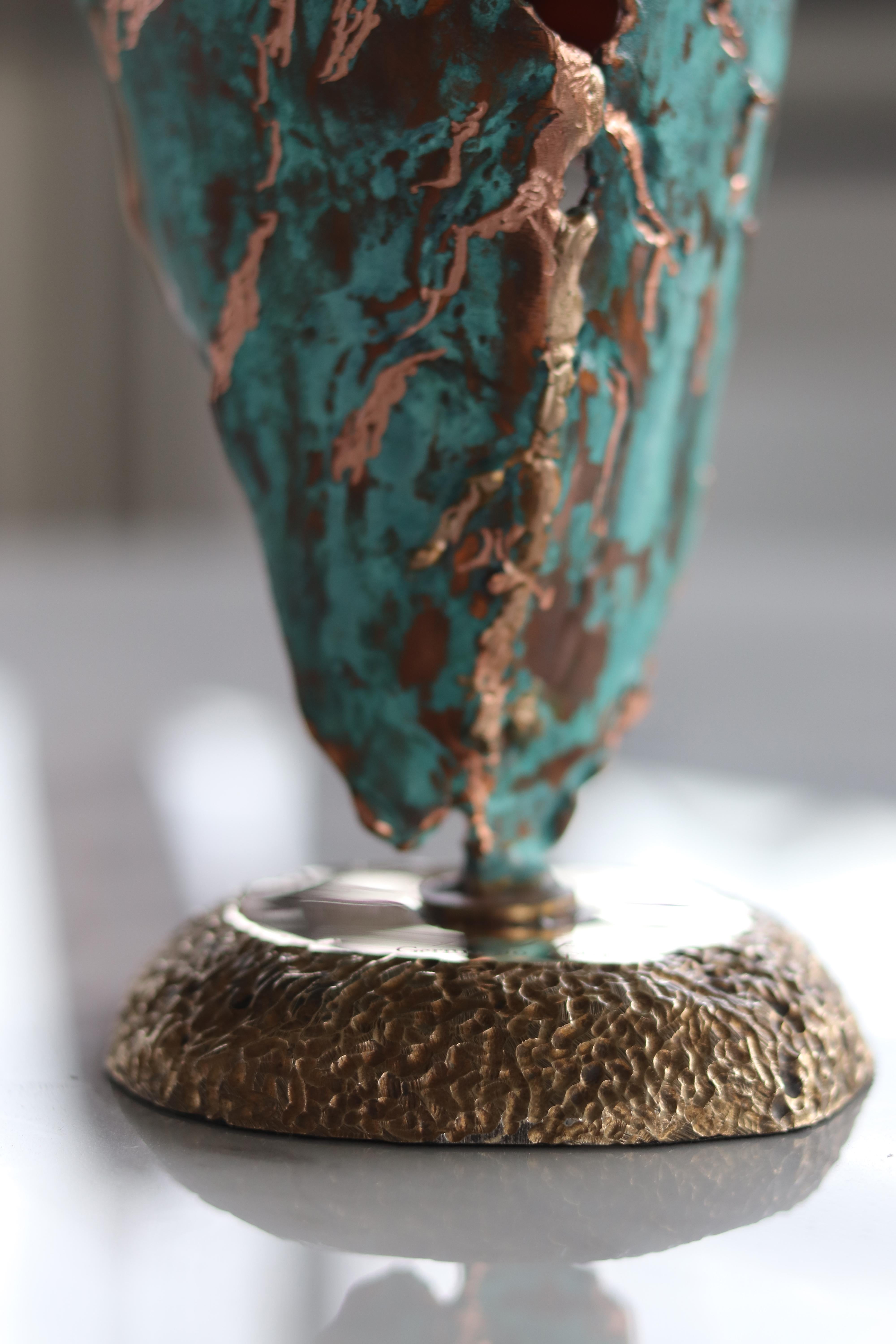Copper Hand Sculpted Vase by Samuel Costantini 6