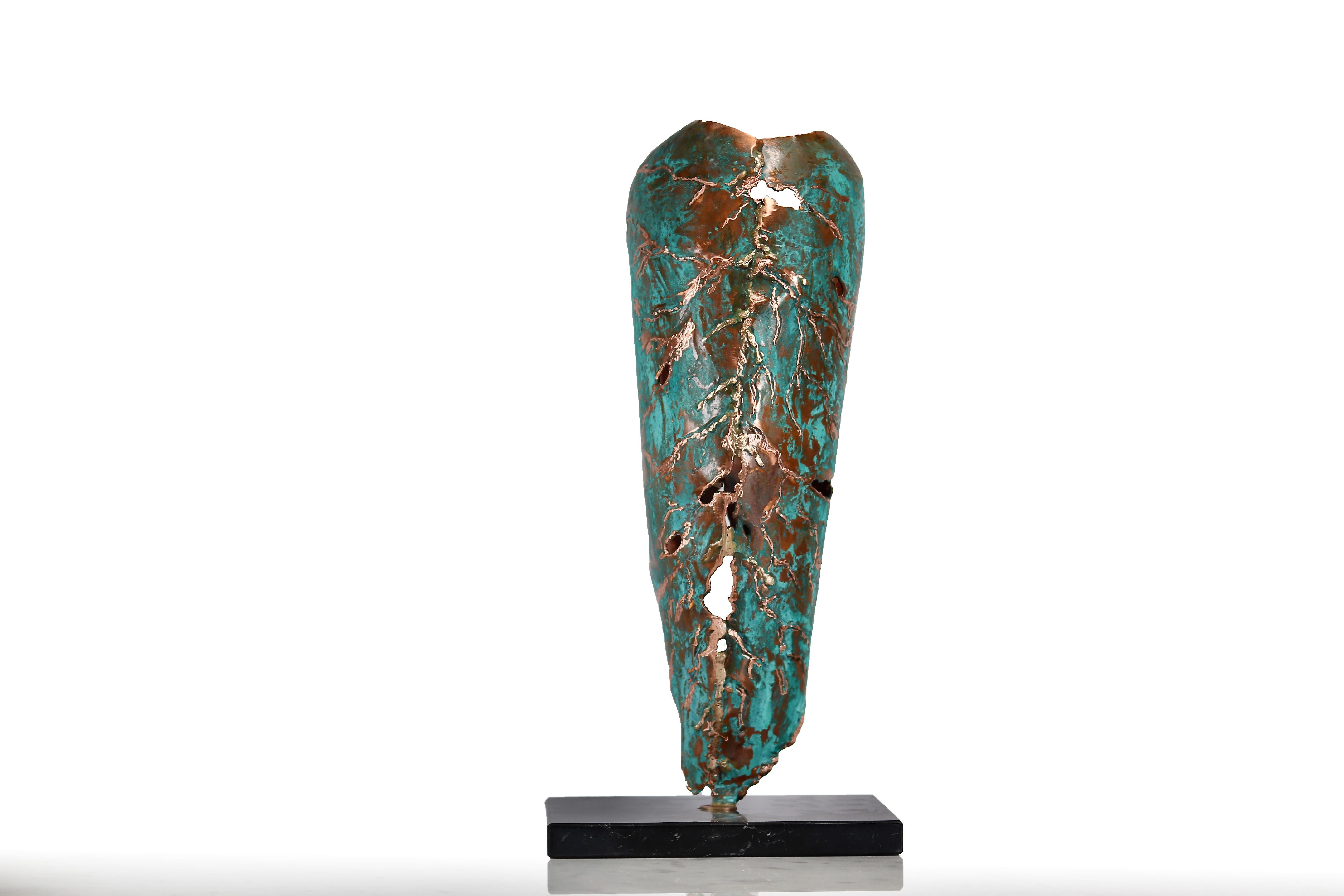 Copper Hand Sculpted Vase by Samuel Costantini For Sale 3