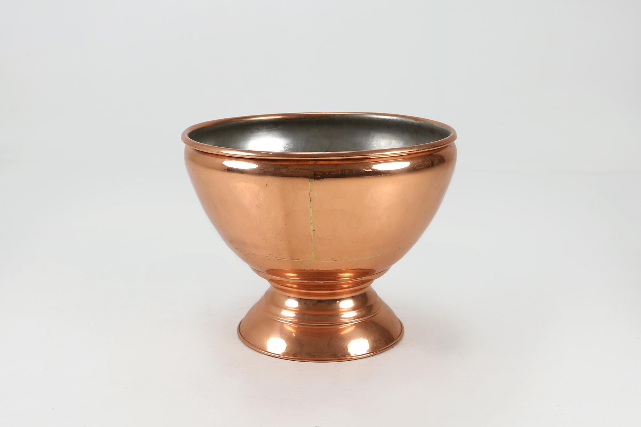 Copper ice-bucket handmade around 1930.