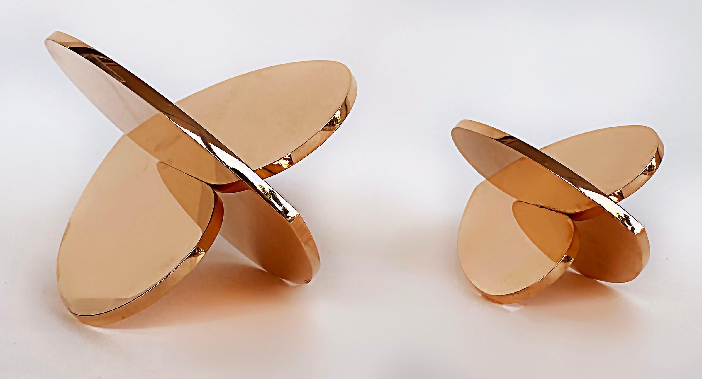 Copper Interlocking Heart Sculptures Michael Gitter & Phu Truong, Solid 4