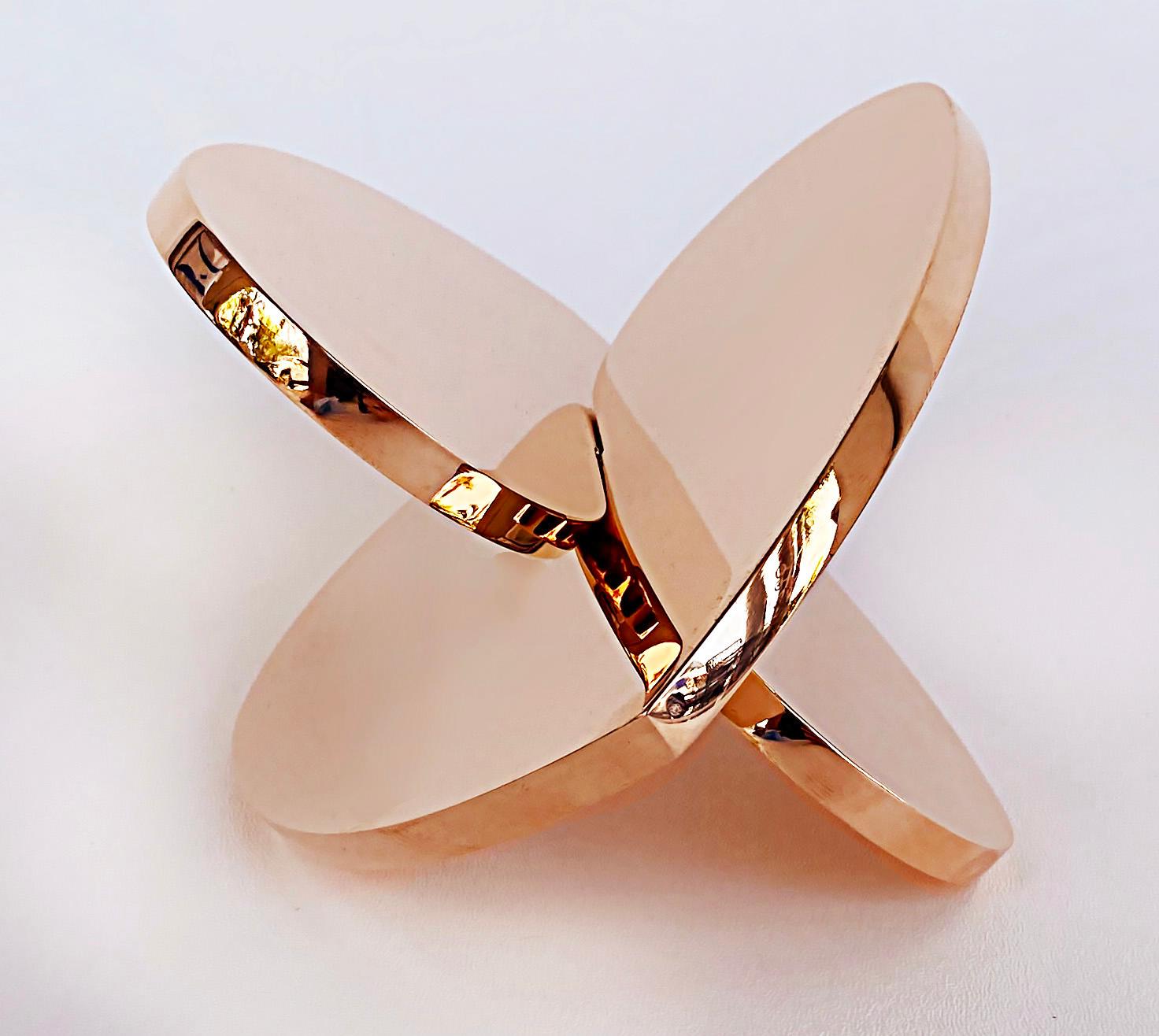 Copper Interlocking Heart Sculptures Michael Gitter & Phu Truong, Solid 3