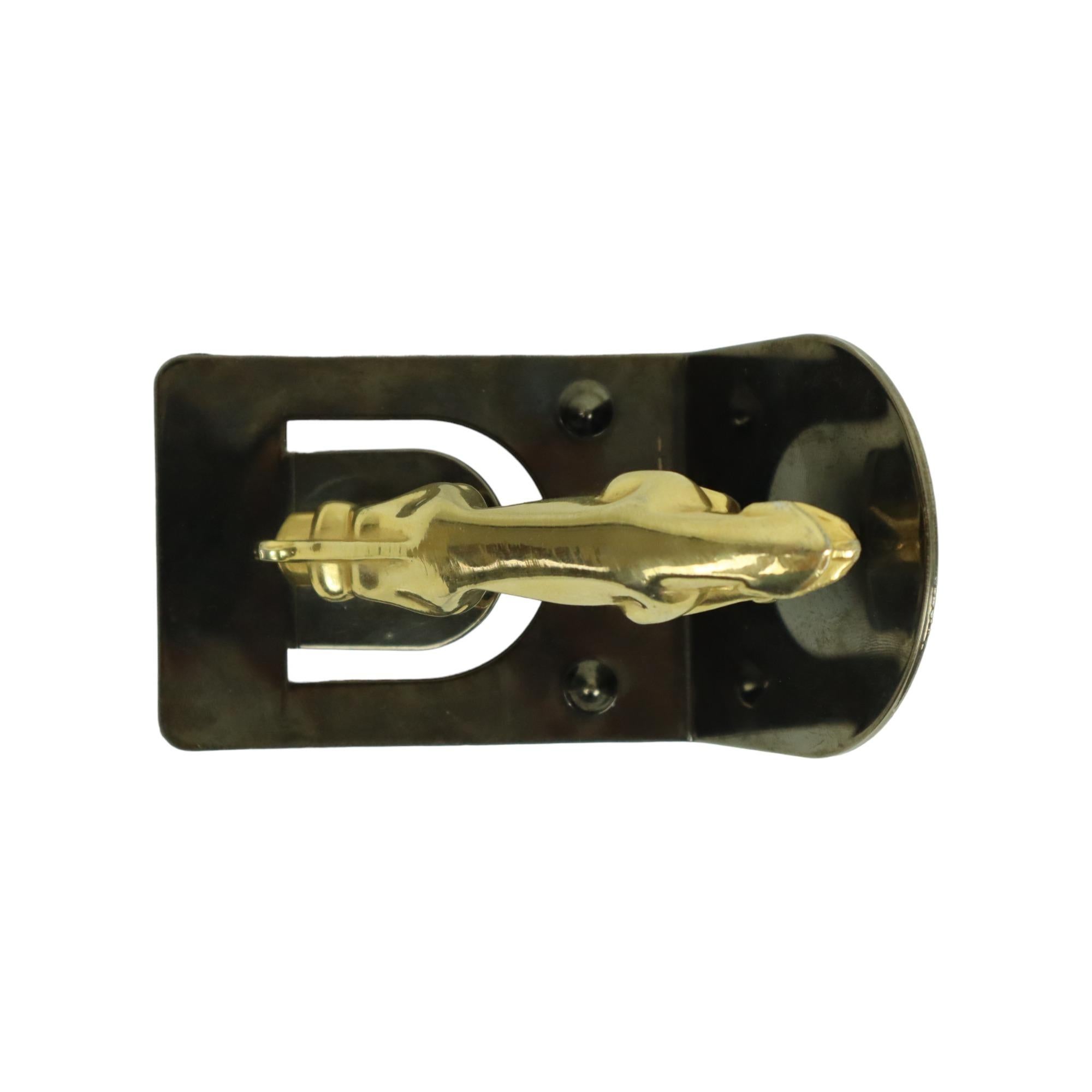 Copper Jaguar Emblem on Base Car Solid Brass Paperweight For Sale 4