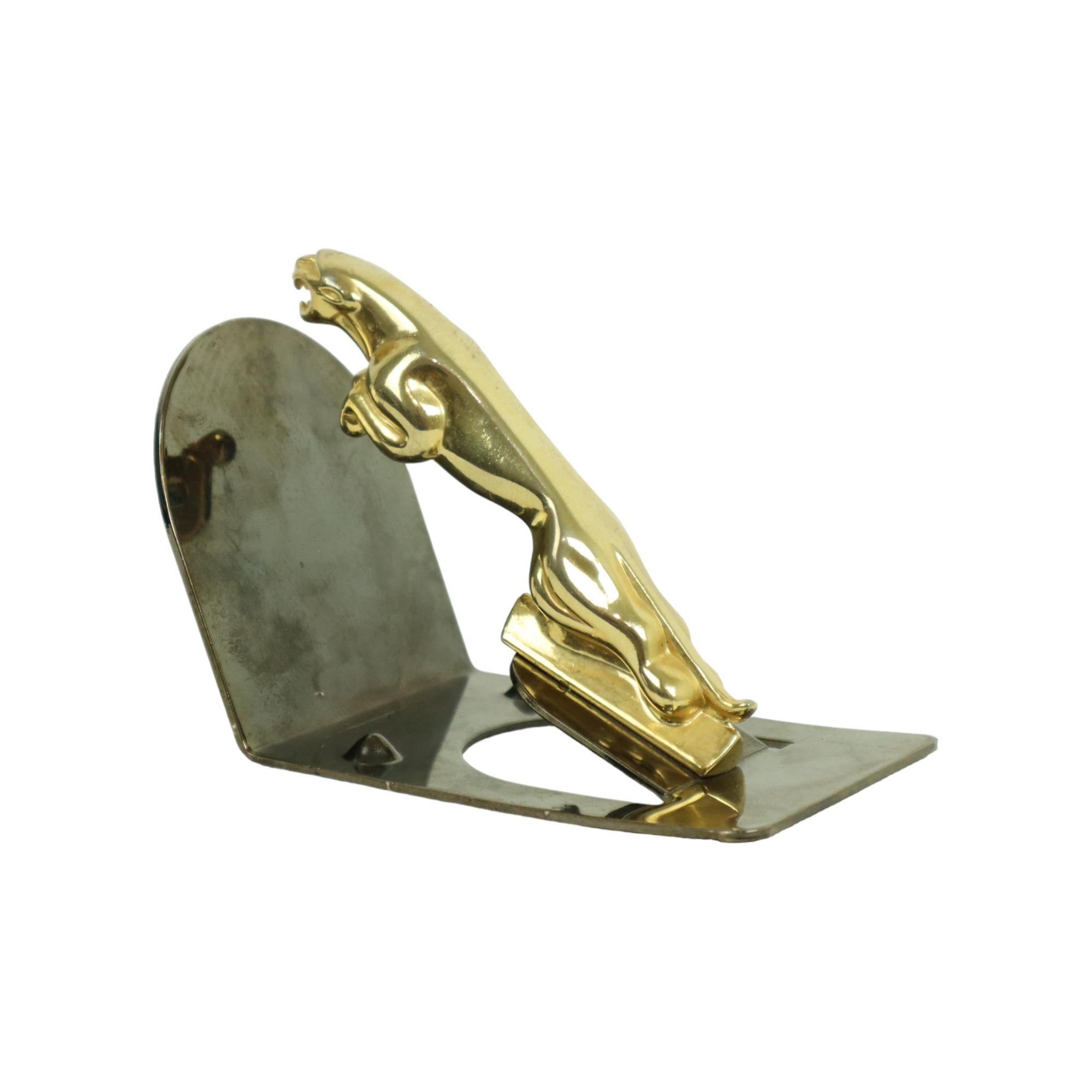 Contemporary Copper Jaguar Emblem on Base Car Solid Brass Paperweight For Sale