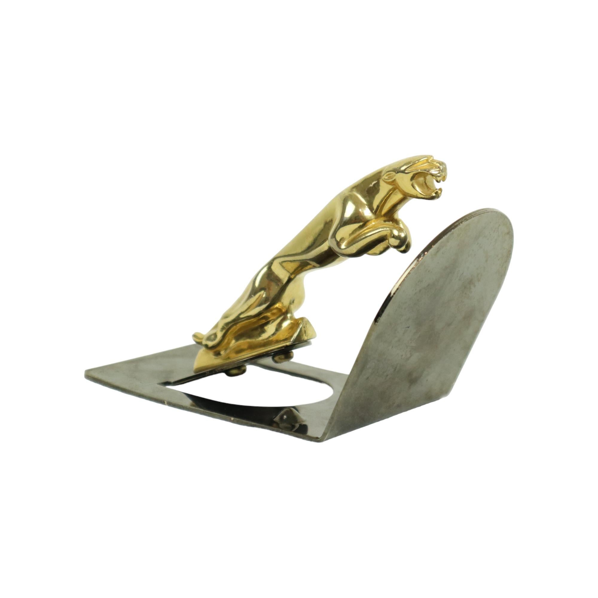 Copper Jaguar Emblem on Base Car Solid Brass Paperweight For Sale 2