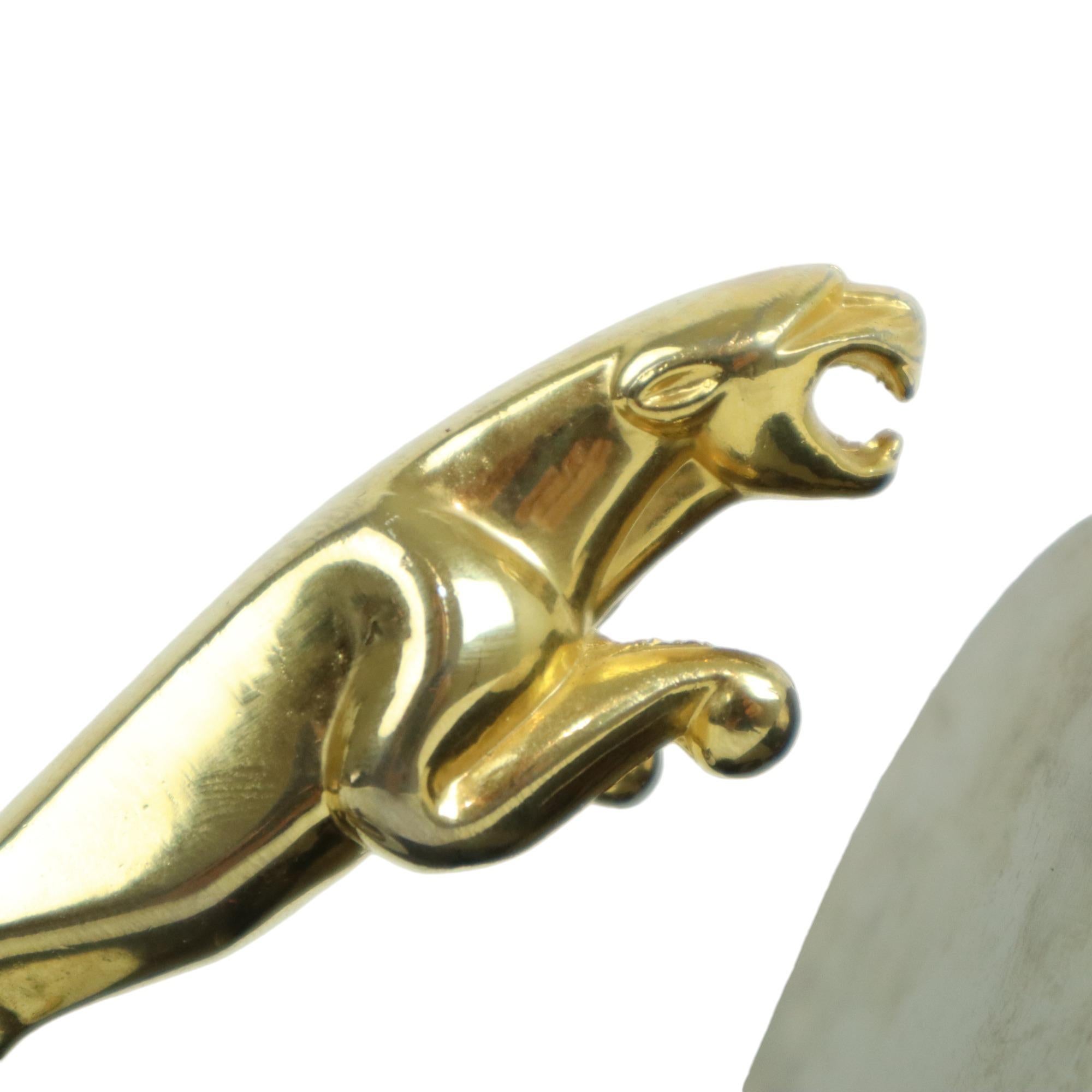 Copper Jaguar Emblem on Base Car Solid Brass Paperweight For Sale 3