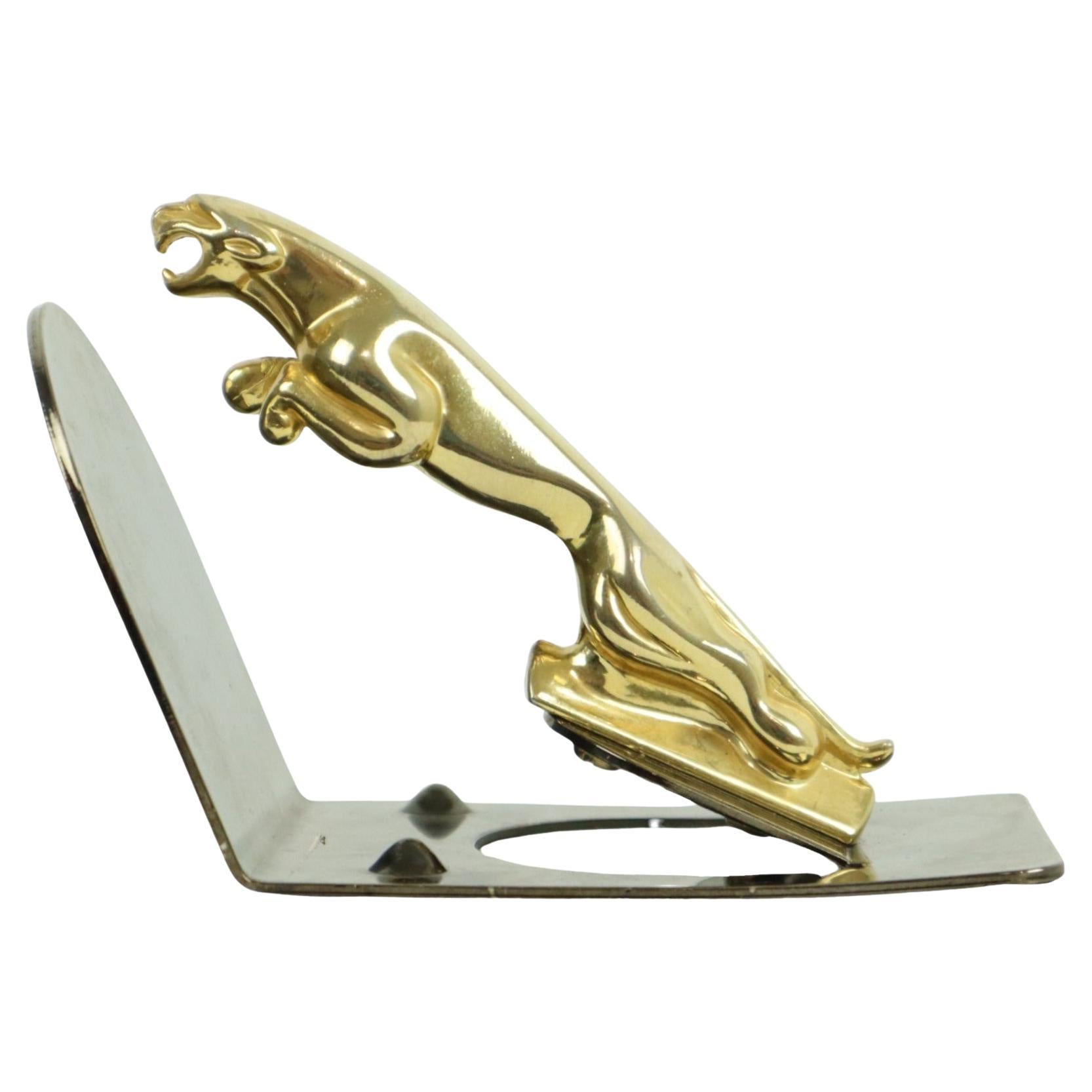 Copper Jaguar Emblem on Base Car Solid Brass Paperweight For Sale