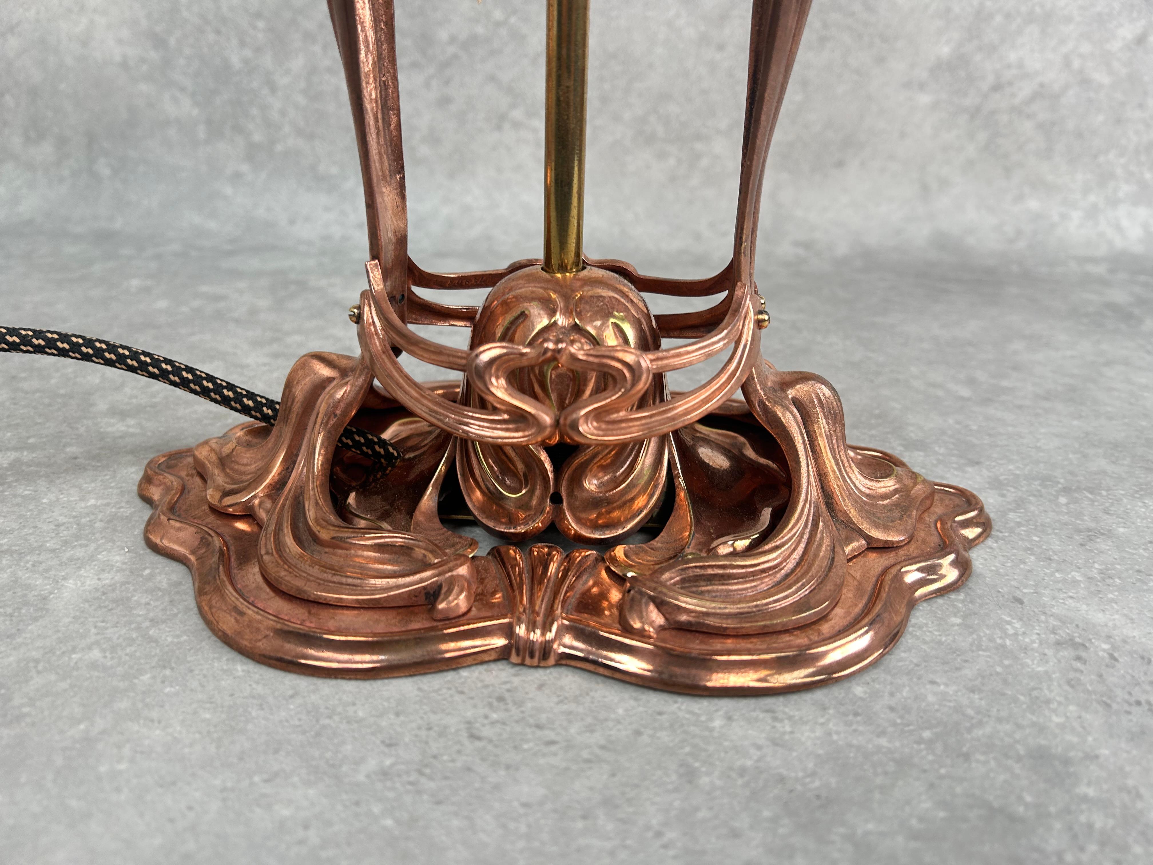 Jugendstil Copper jugendstil table lamp For Sale