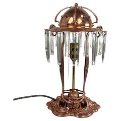 Copper jugendstil table lamp