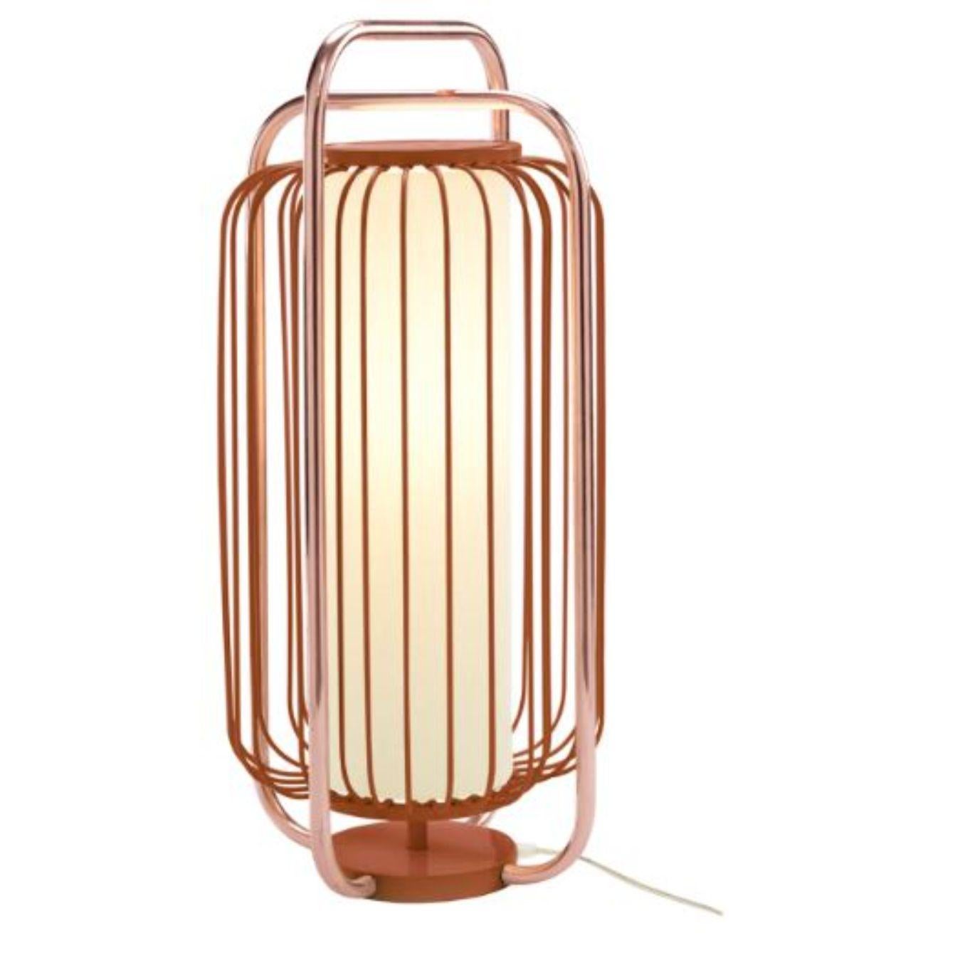 Copper Jules table lamp by Dooq.
Dimensions: W 30 x D 30 x H 63 cm.
Materials: lacquered metal, polished or brushed metal, copper.
abat-jour: cotton
Also available in different colours and materials.

Information:
230V/50Hz
E27/1x10W