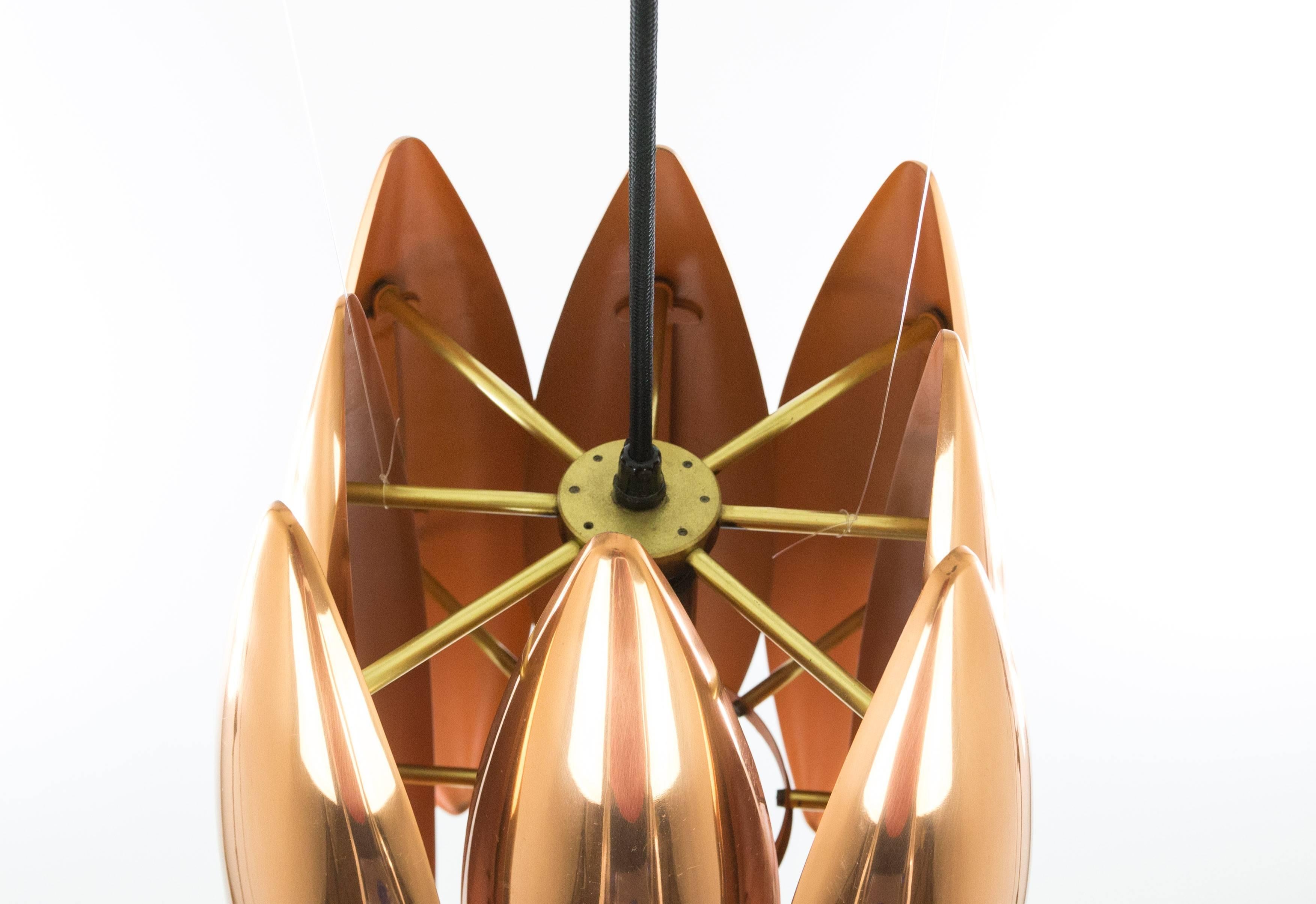 Copper Kastor Pendant by Jo Hammerborg for Fog & Mørup, 1960s In Good Condition For Sale In Rotterdam, NL