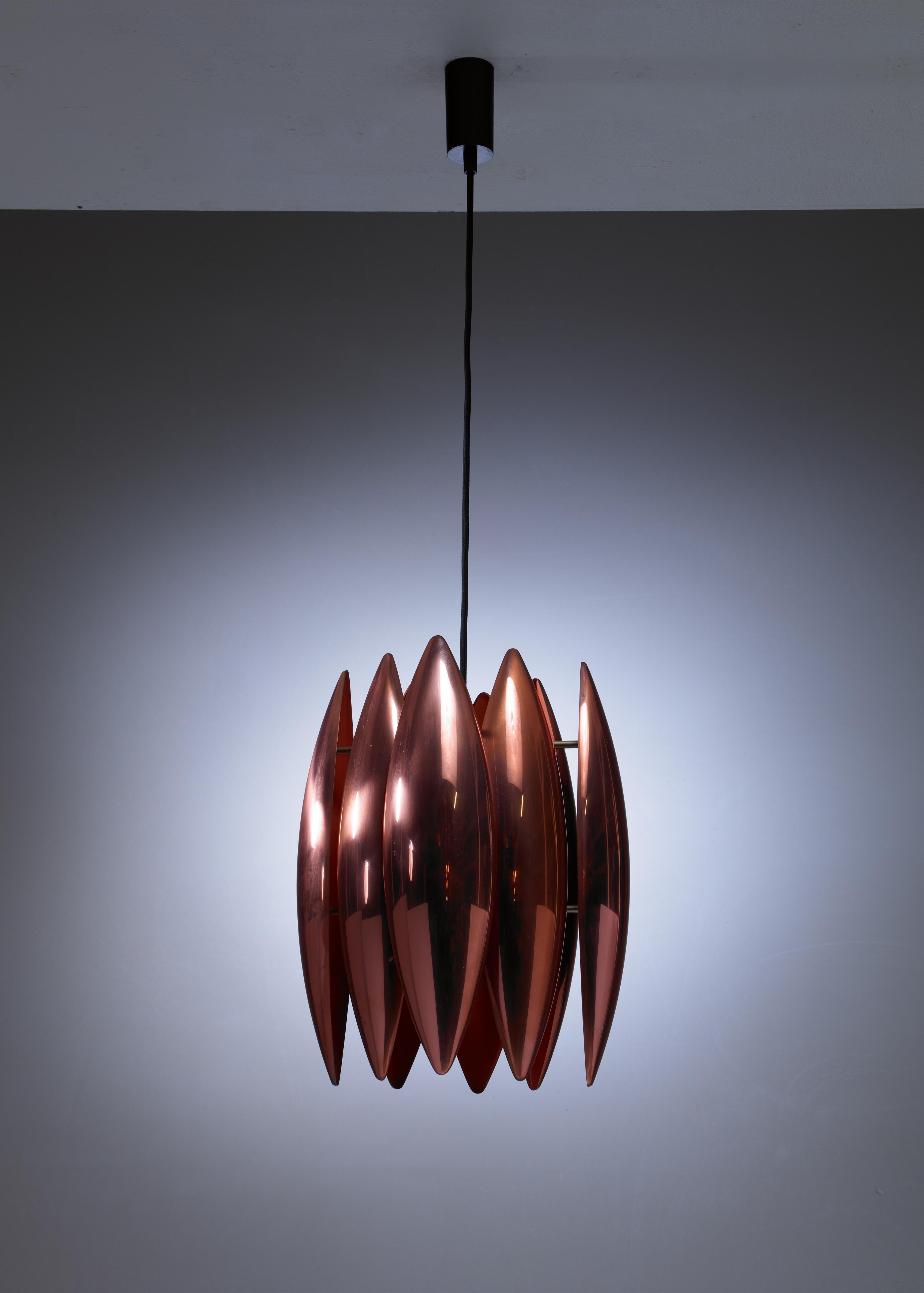 Danish Copper Kastor Pendant by Jo Hammerborg for Fog & Mørup. Denmark, 1960s For Sale