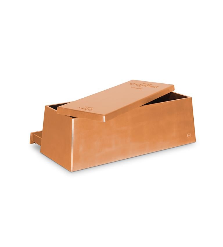 Modern Copper Kids Toy Box in Wood with a Copper Finish by Circu Magical Furniture For Sale
