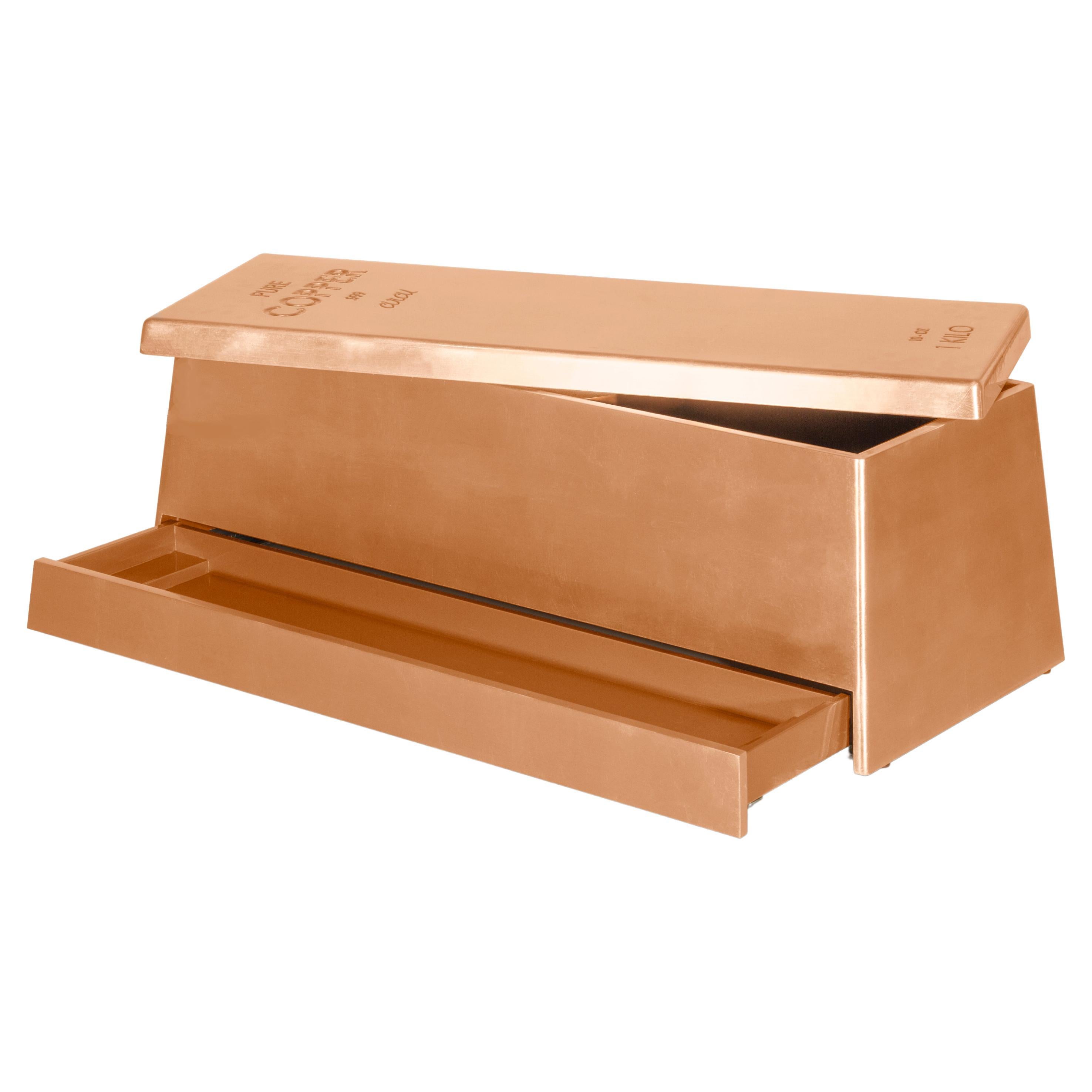 Copper Kids Toy Box in Wood with a Copper Finish by Circu Magical Furniture For Sale