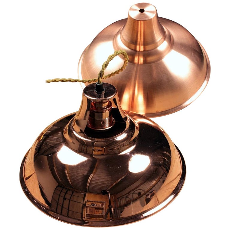 Copper Lamp Shades Unlacquered 20th, Old Copper Lamp Shade