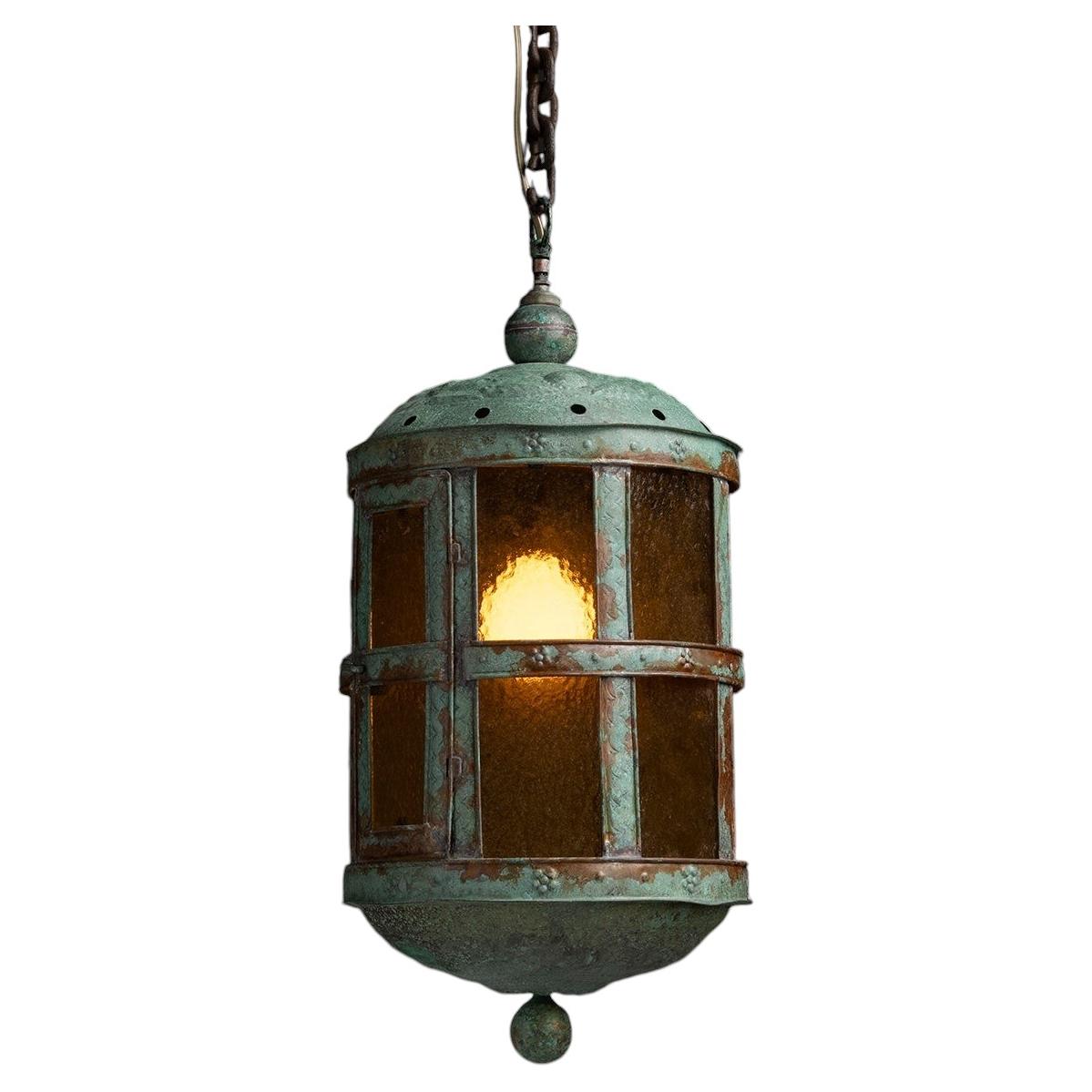 Copper Lantern, England 1950 For Sale