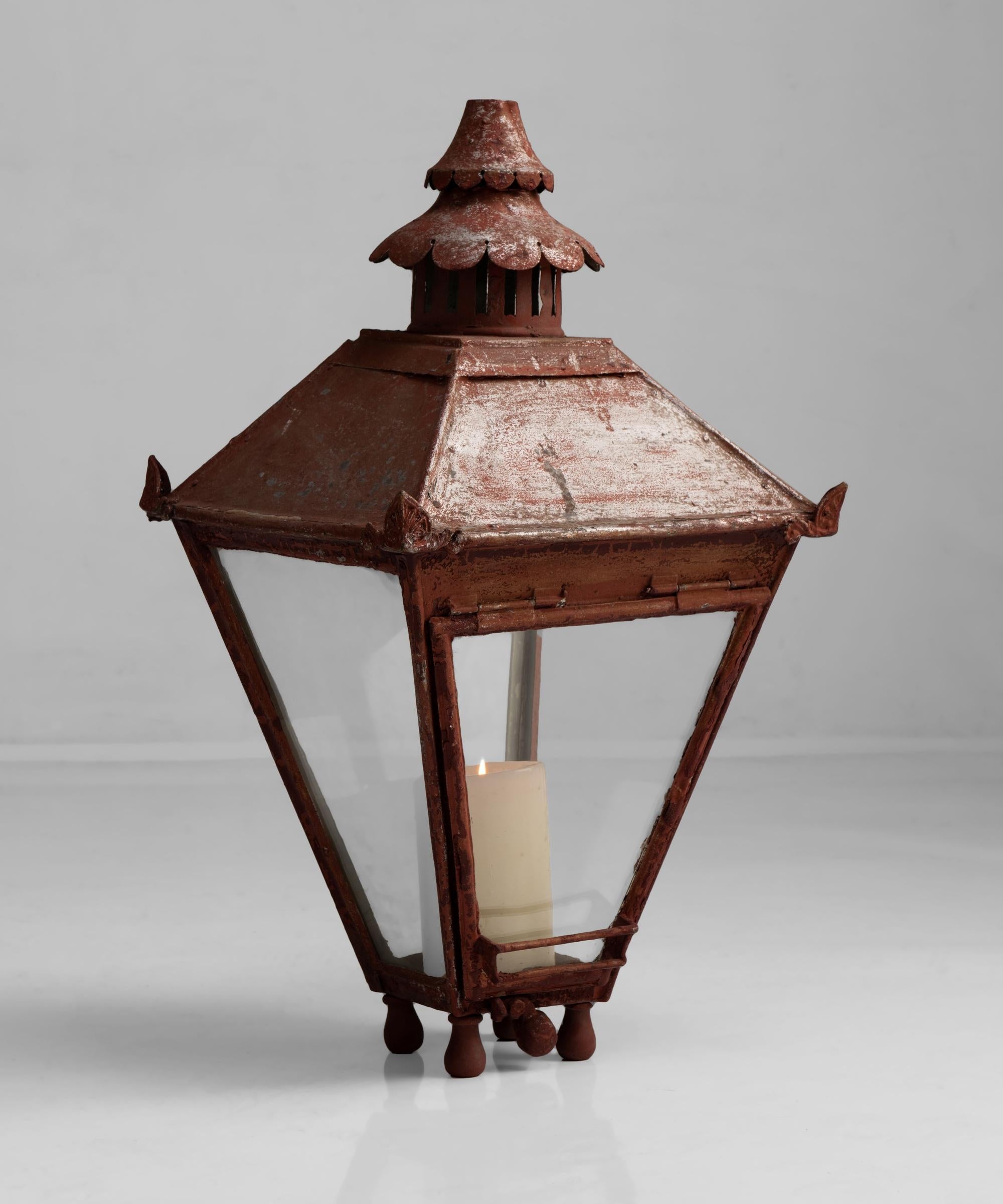 19th Century Copper Garden Lantern, England circa 1850