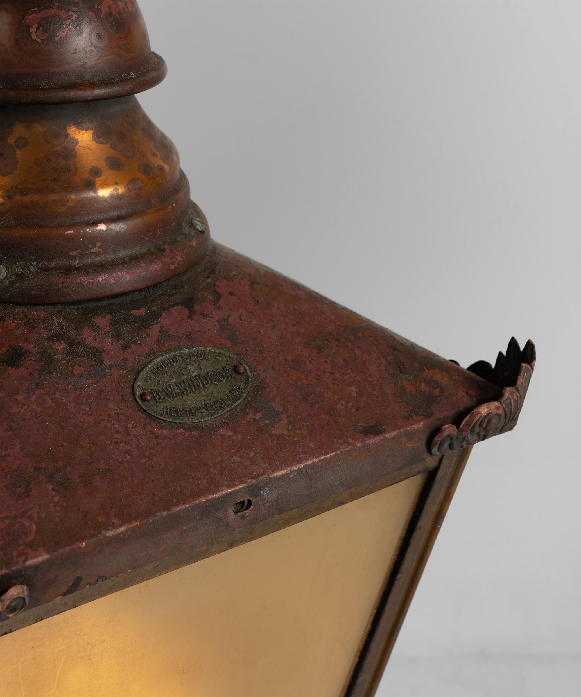 Copper Lanterns, England, circa 1890 In Good Condition In Culver City, CA