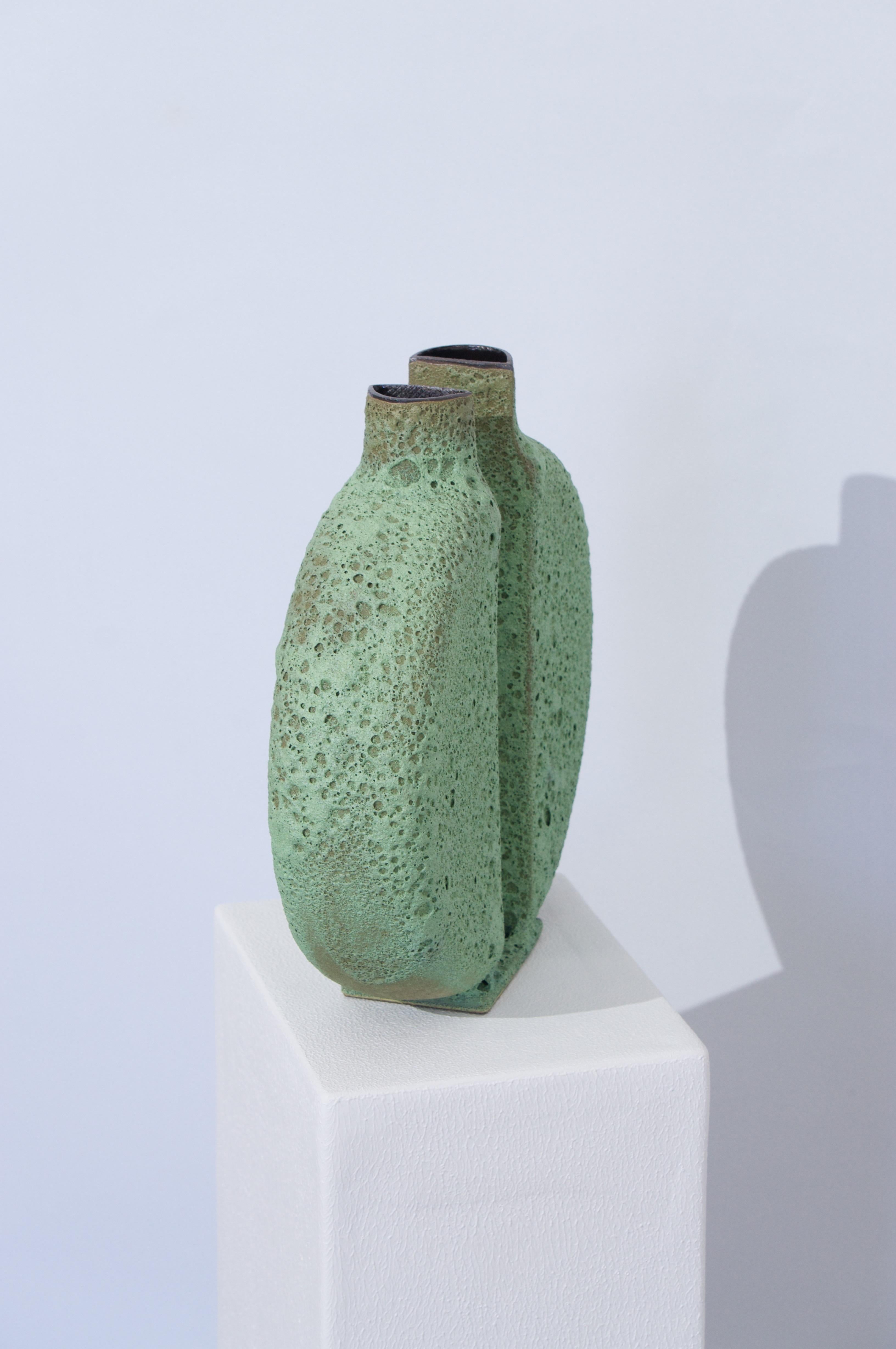 Contemporary Copper Lava Vase by Jérémy Bellina For Sale