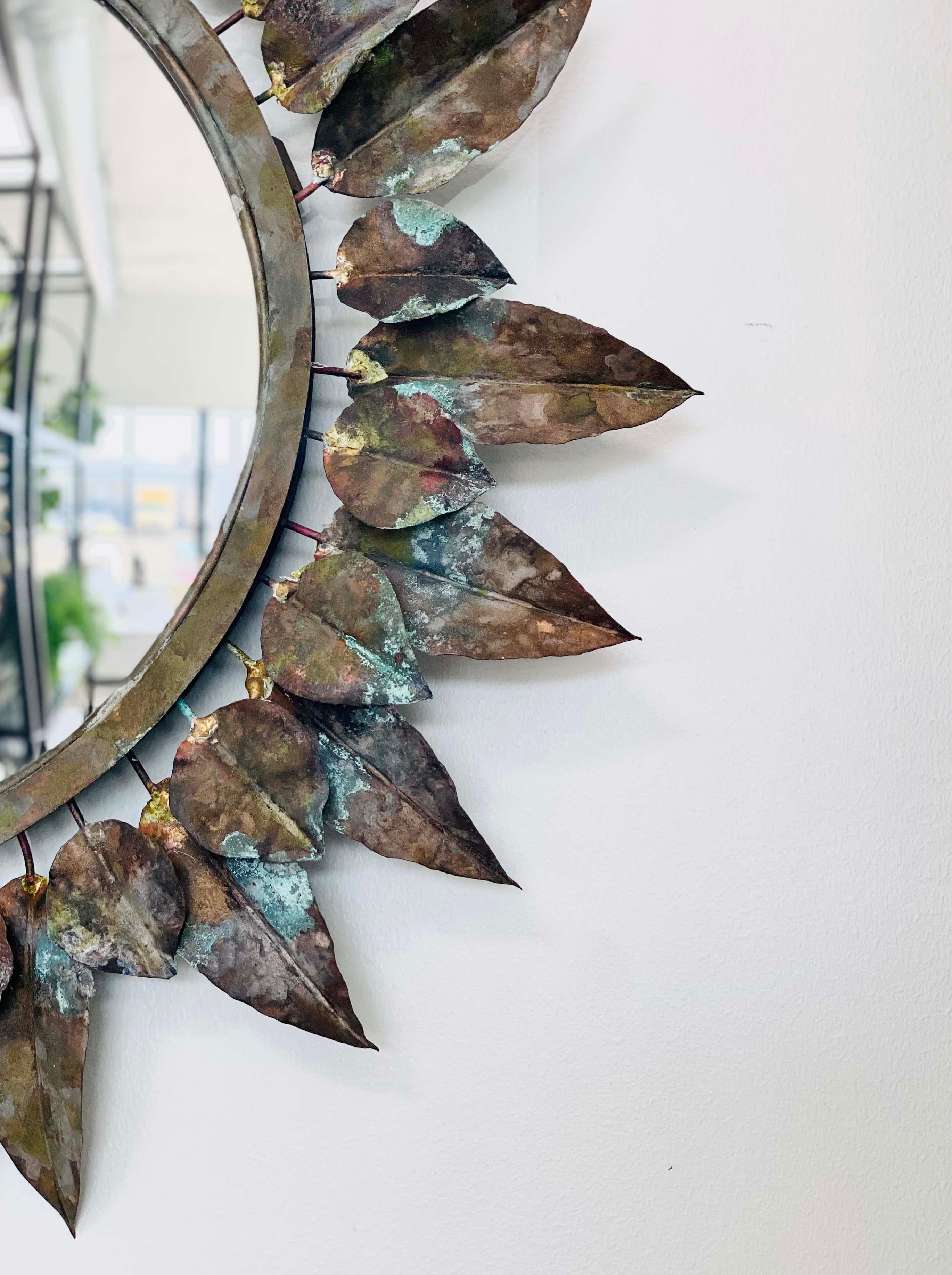 North American Copper Leaf Mirror For Sale