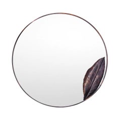 Copper Leaf Round Mirror