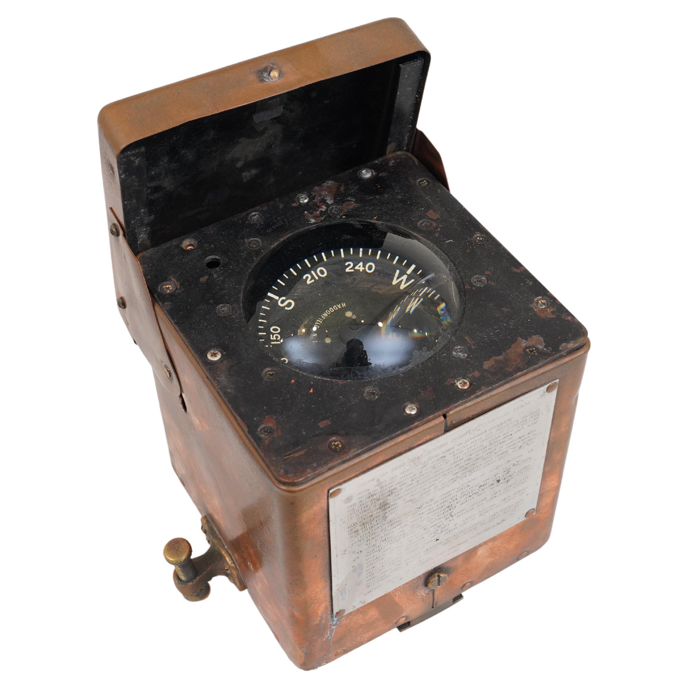 Copper Lifeboat Compass, American, C. 1970's For Sale
