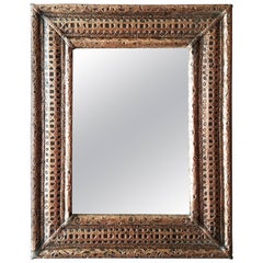 Copper Look Metal Inlaid Mirror, Rectangular