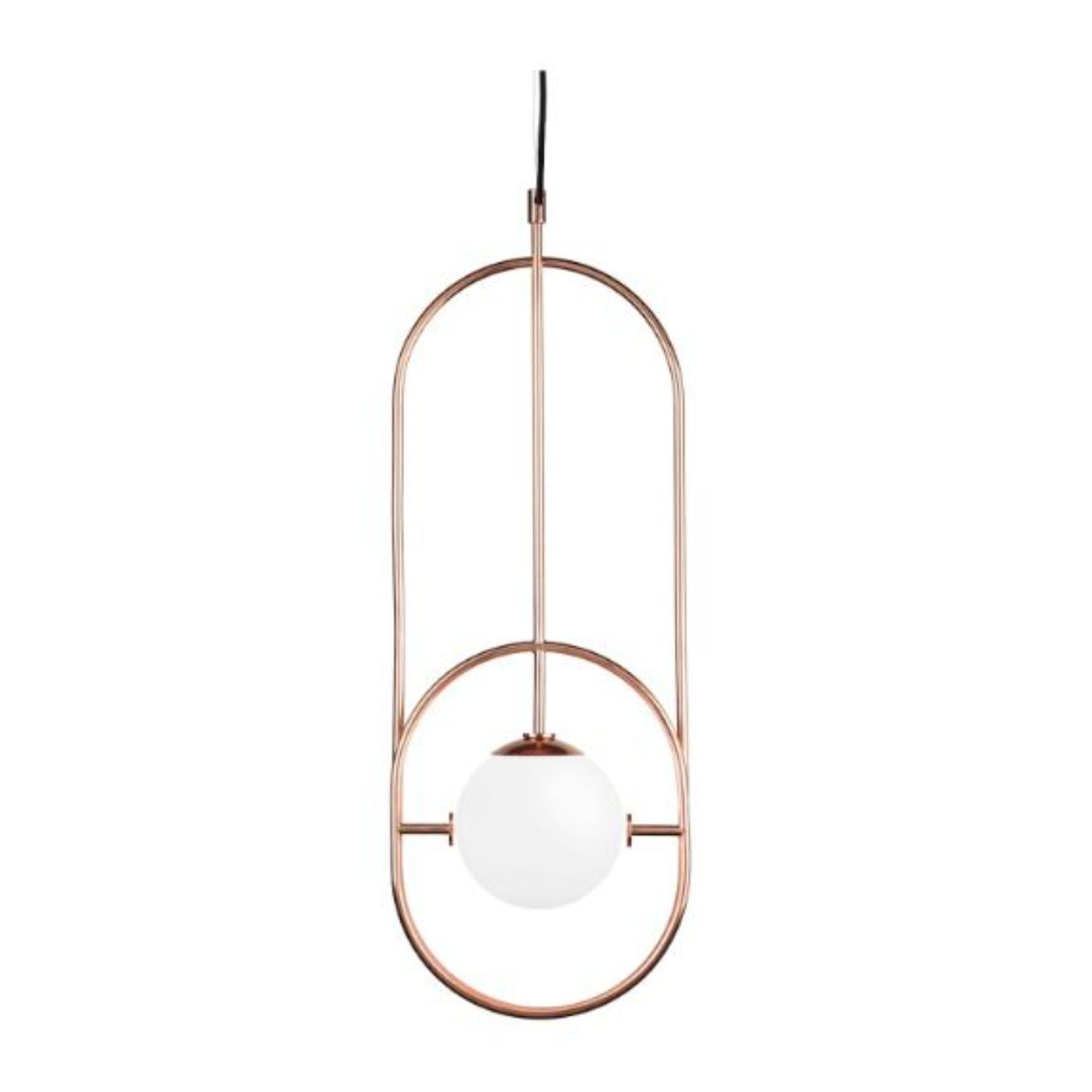 Portuguese Copper Loop I Suspension Lamp by Dooq For Sale
