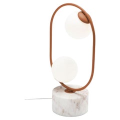 Copper Loop Table I Lamp with Marble Base by Dooq