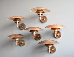 Copper Louis Poulsen PH4/5 Wall Lights Circa 1970s