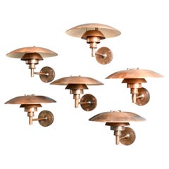 Copper Louis Poulsen PH4/5 Wall Lights Circa 1970s