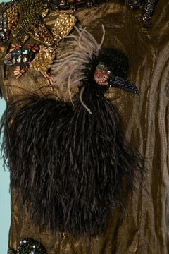 Copper lurex cocktail dress with embellishment LANVIN by Alber Elbaz