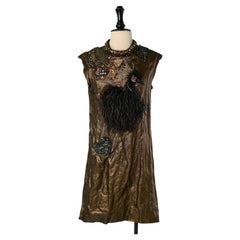 Copper lurex cocktail dress with embellishment LANVIN by Alber Elbaz