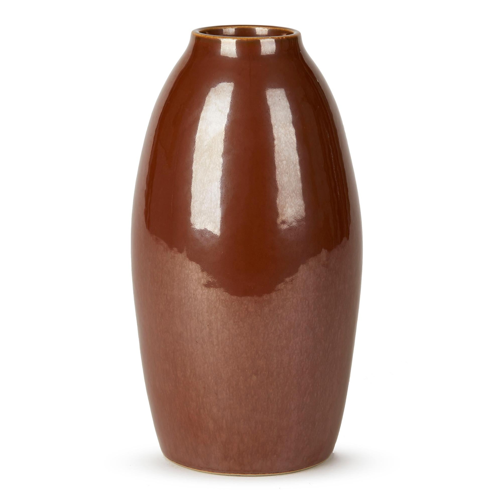 Mid-Century Modern Vintage Copper Lustre Carl-Harry Stålhane for Rörstrand Vase, circa 1950 For Sale