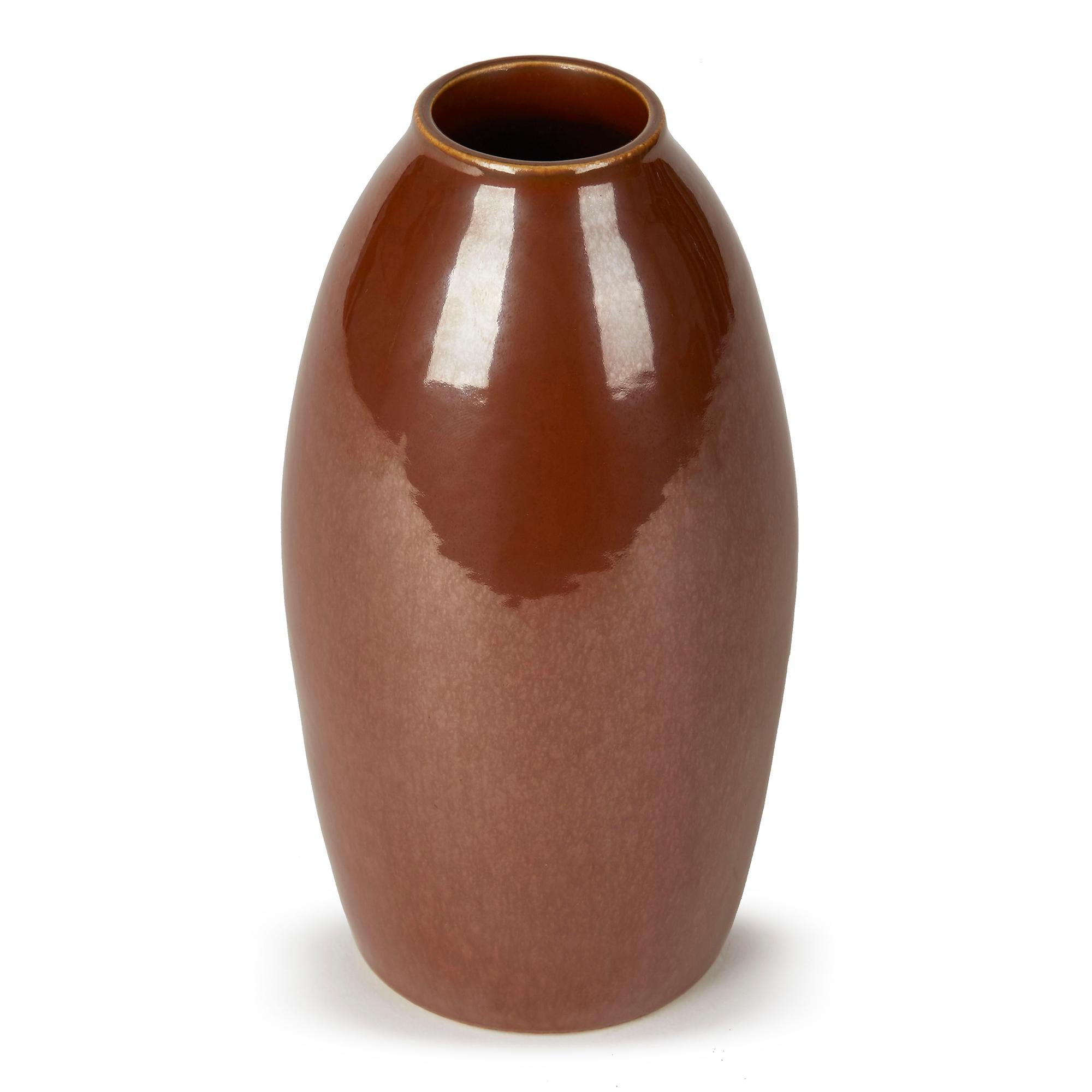 Swedish Vintage Copper Lustre Carl-Harry Stålhane for Rörstrand Vase, circa 1950 For Sale