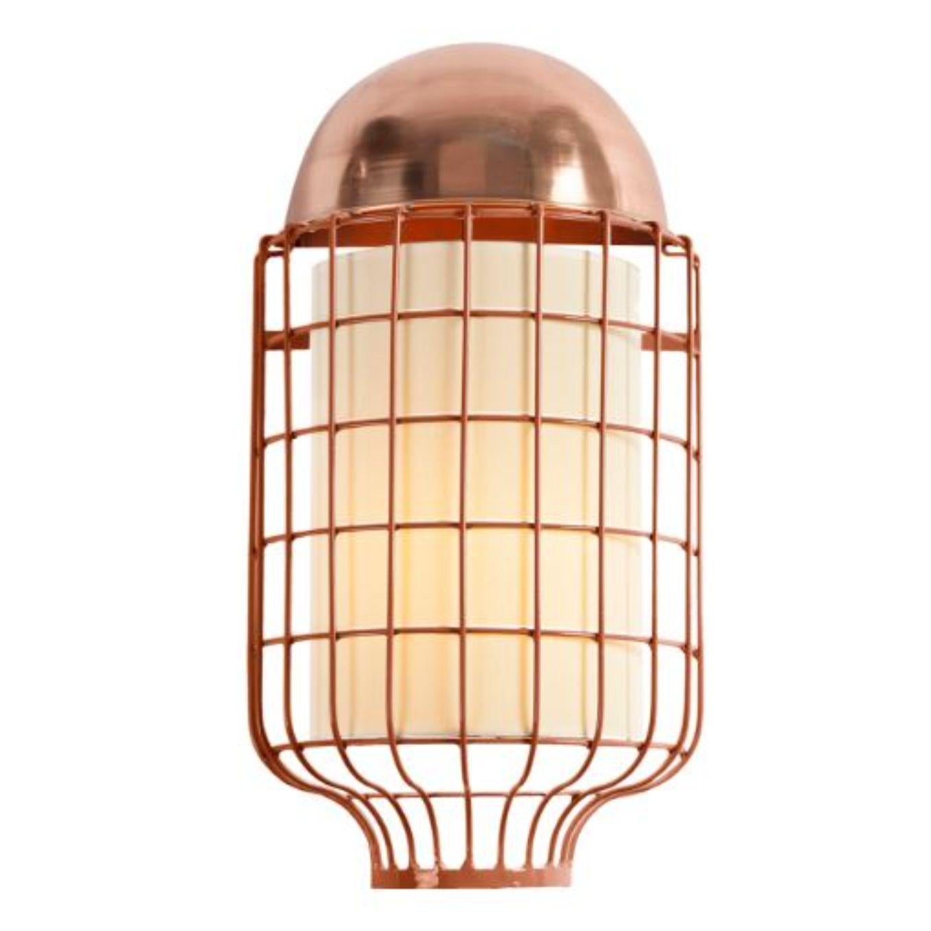 Copper Magnolia wall lamp by Dooq
Dimensions: W 30 x D 13 x H 56 cm
Materials: lacquered metal, polished or brushed metal, copper.
abat-jour: cotton
Also available in different colours and materials.

Information:
230V/50Hz
E14/1x15W