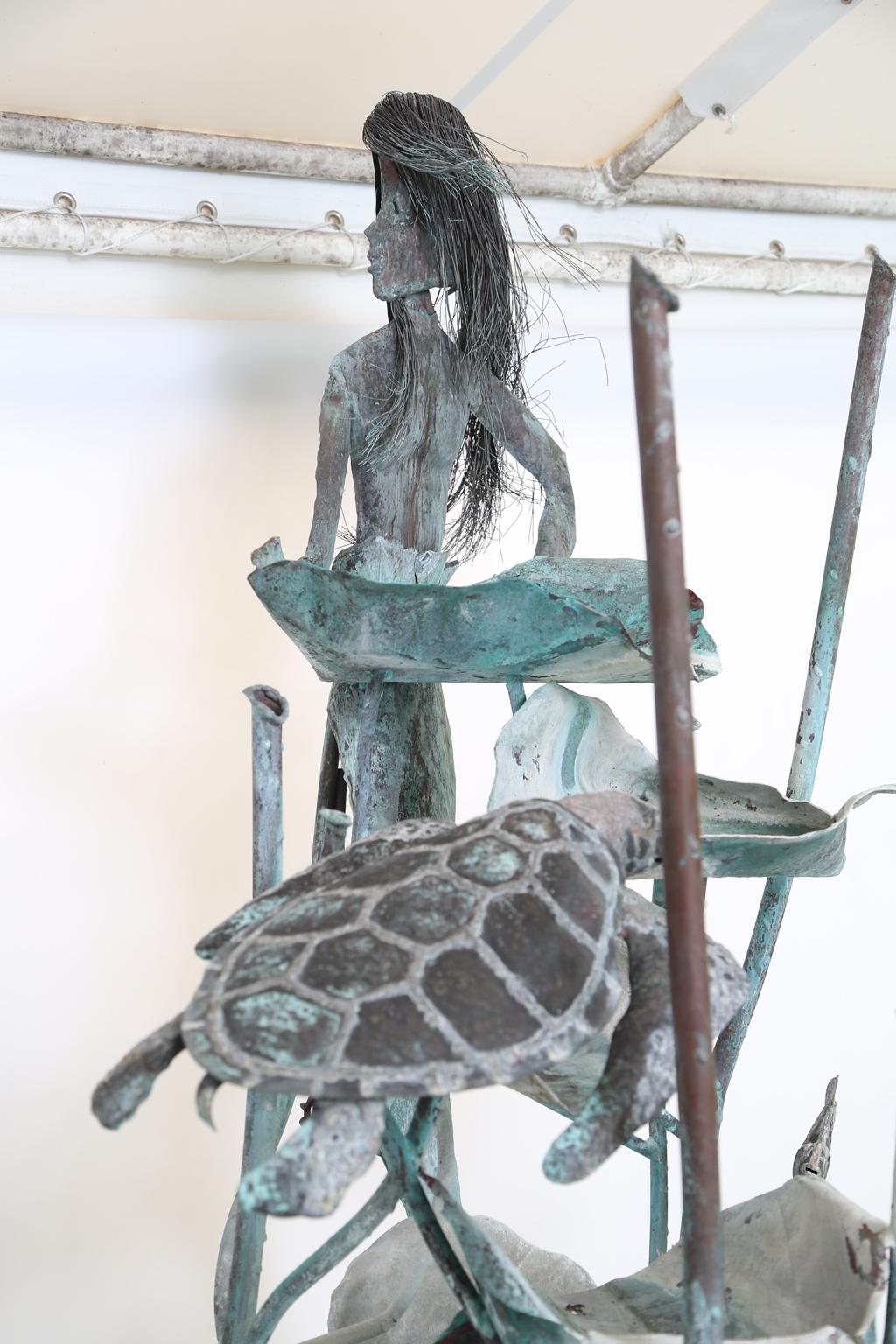 Copper Mermaid Fountain by Glen Mayo For Sale 3