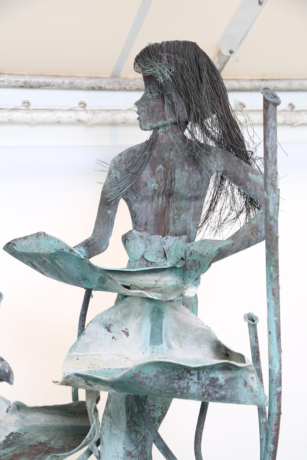 Kupferfarbener Meerjungfrauenbrunnen von Glen Mayo im Zustand „Gut“ im Angebot in West Palm Beach, FL