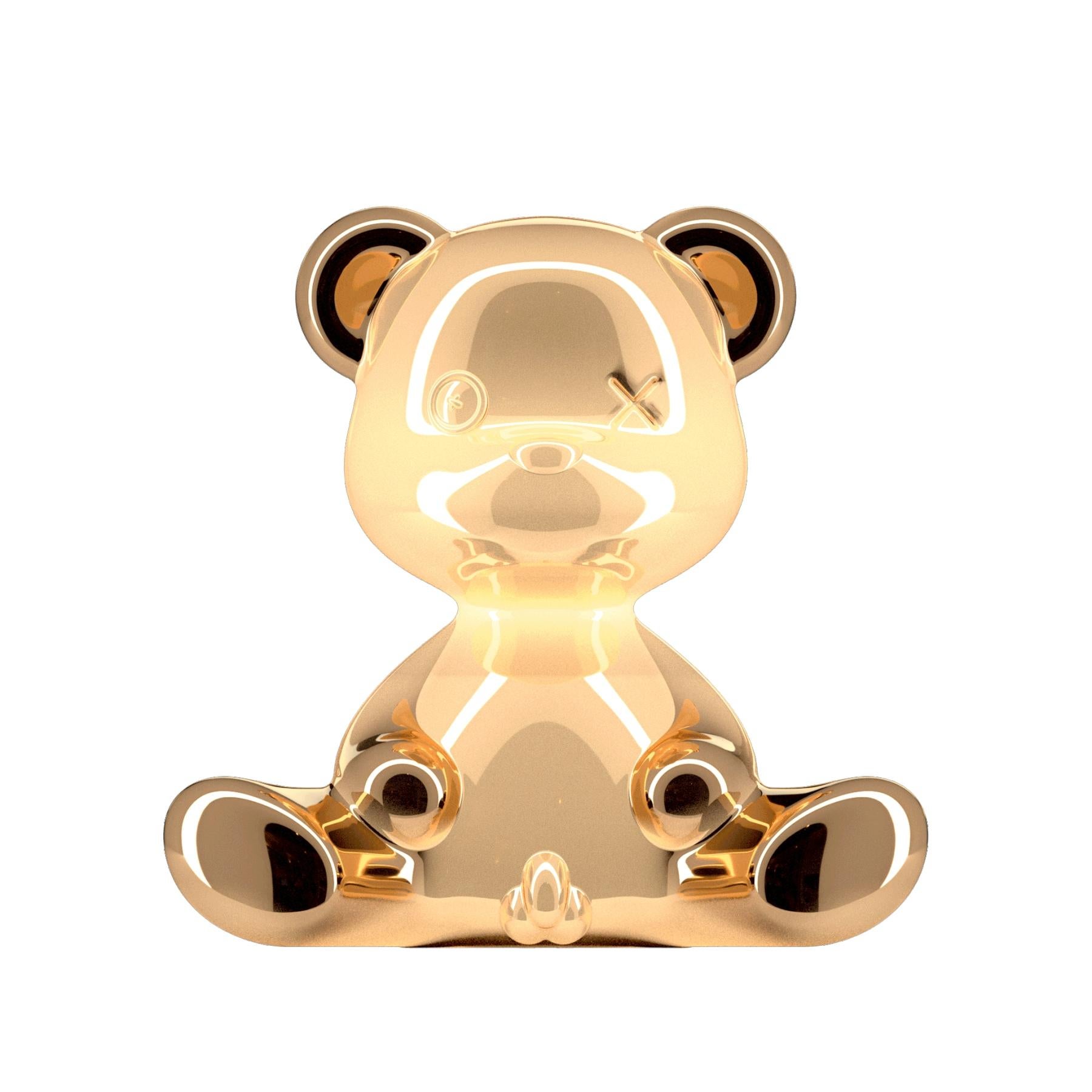 italien Lampe ours Teddy en cuivre métallique avec LED, fabriquée en Italie en vente