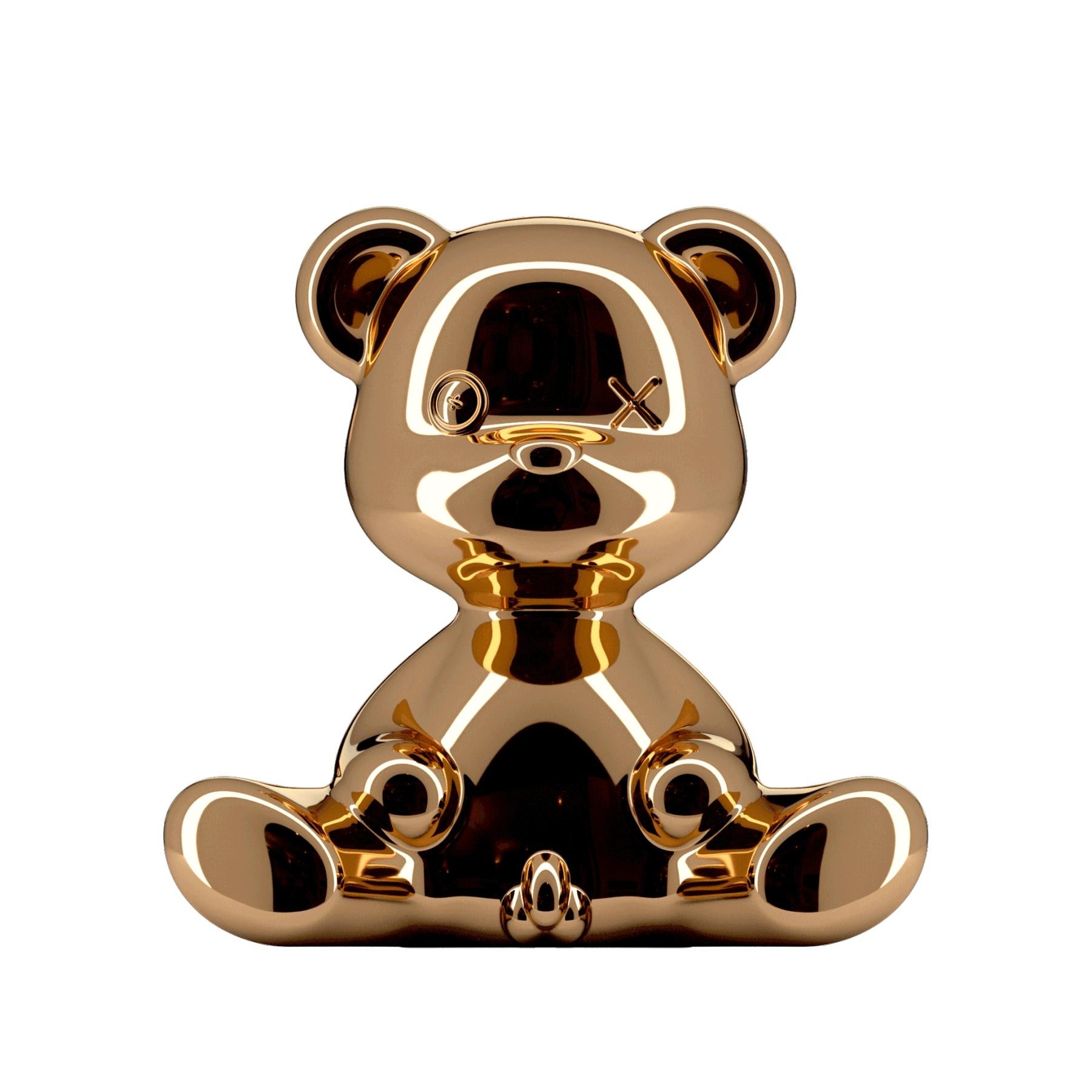 Moderne Lampe ours Teddy en cuivre métallique avec LED, fabriquée en Italie en vente