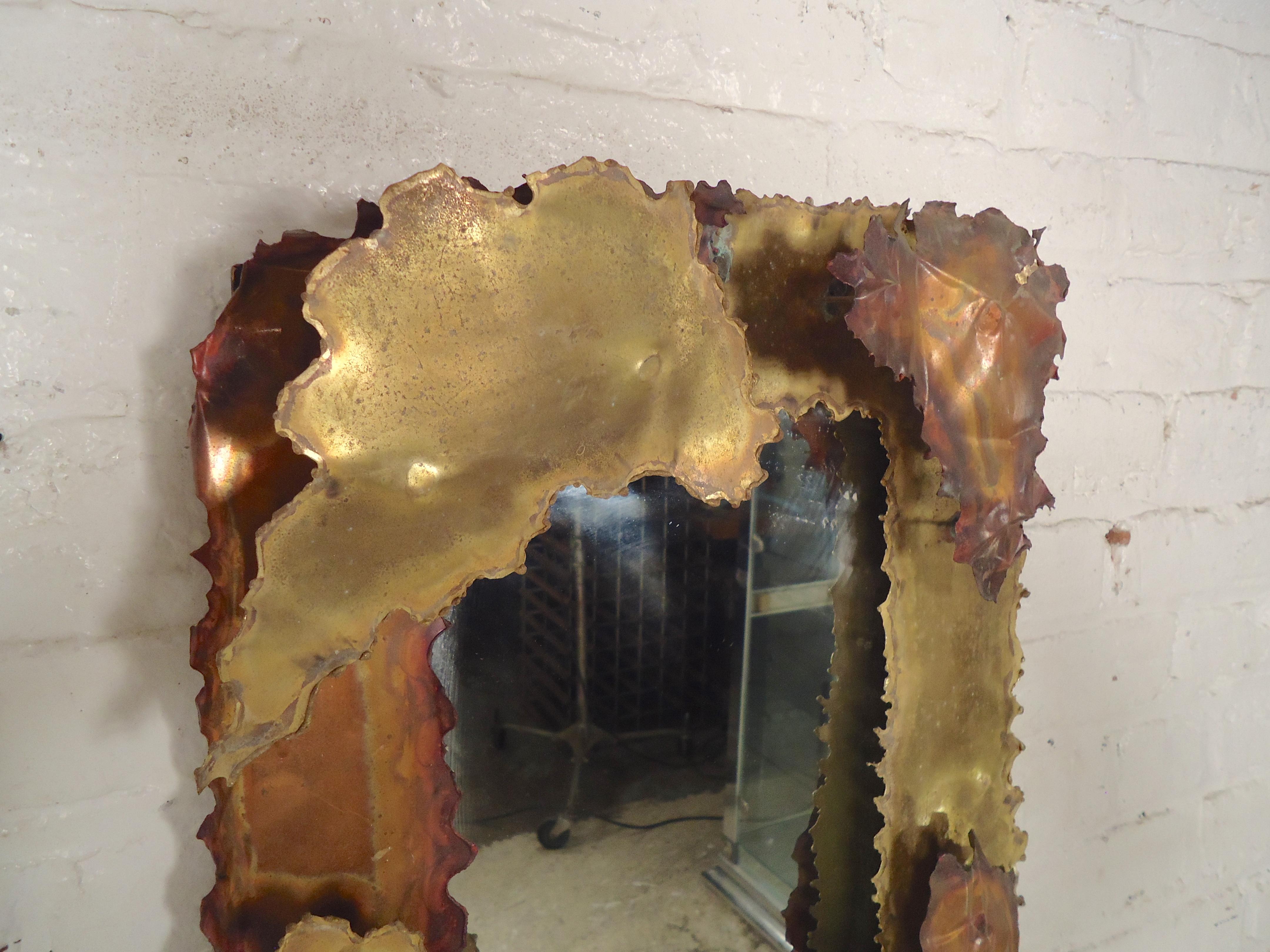 Mid-Century Modern Copper Midcentury Mirror For Sale