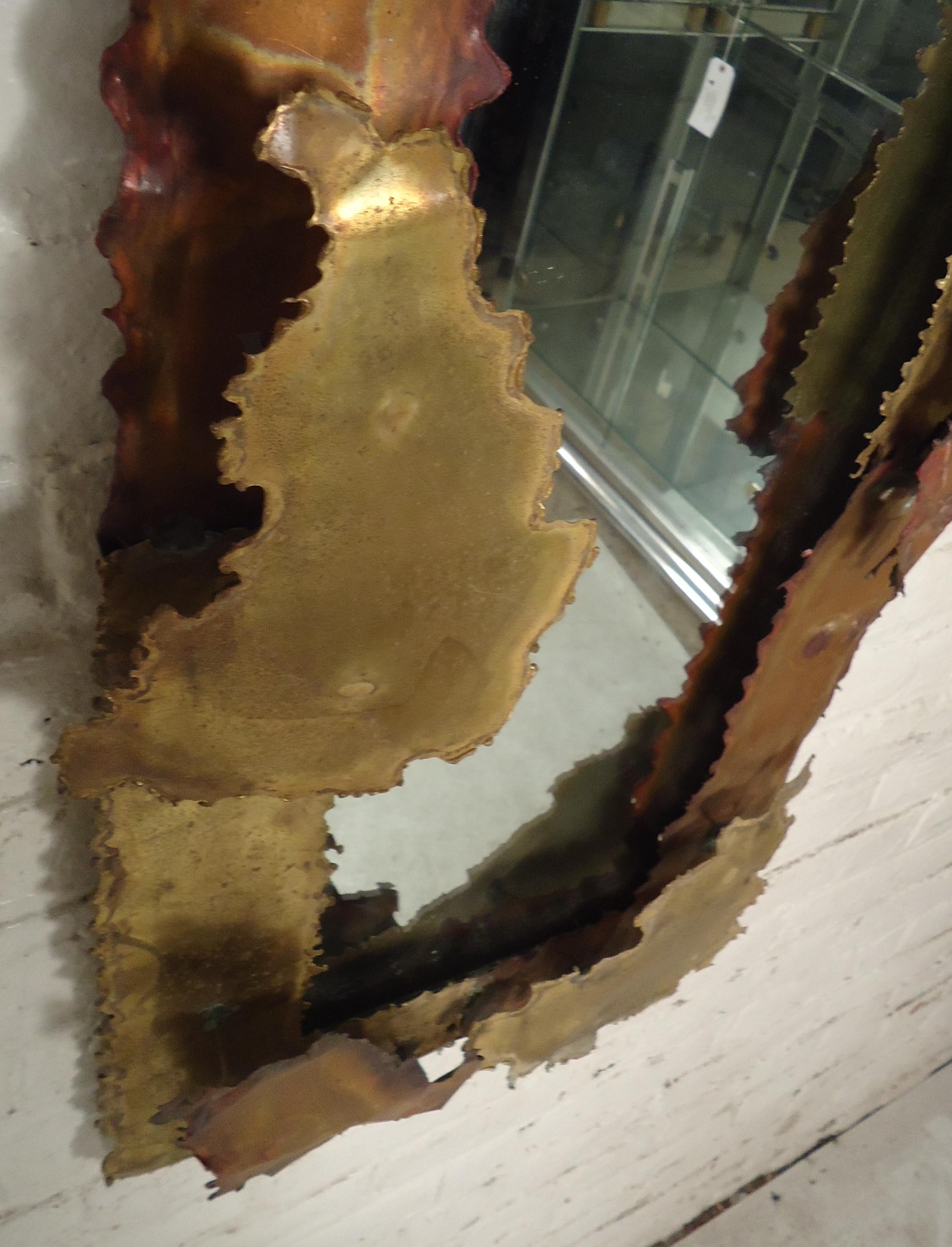 Copper Midcentury Mirror In Good Condition For Sale In Brooklyn, NY