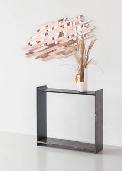 Diagonal Pattern Warm Tone Copper Mirror "Flashback" by Frederic Saulou