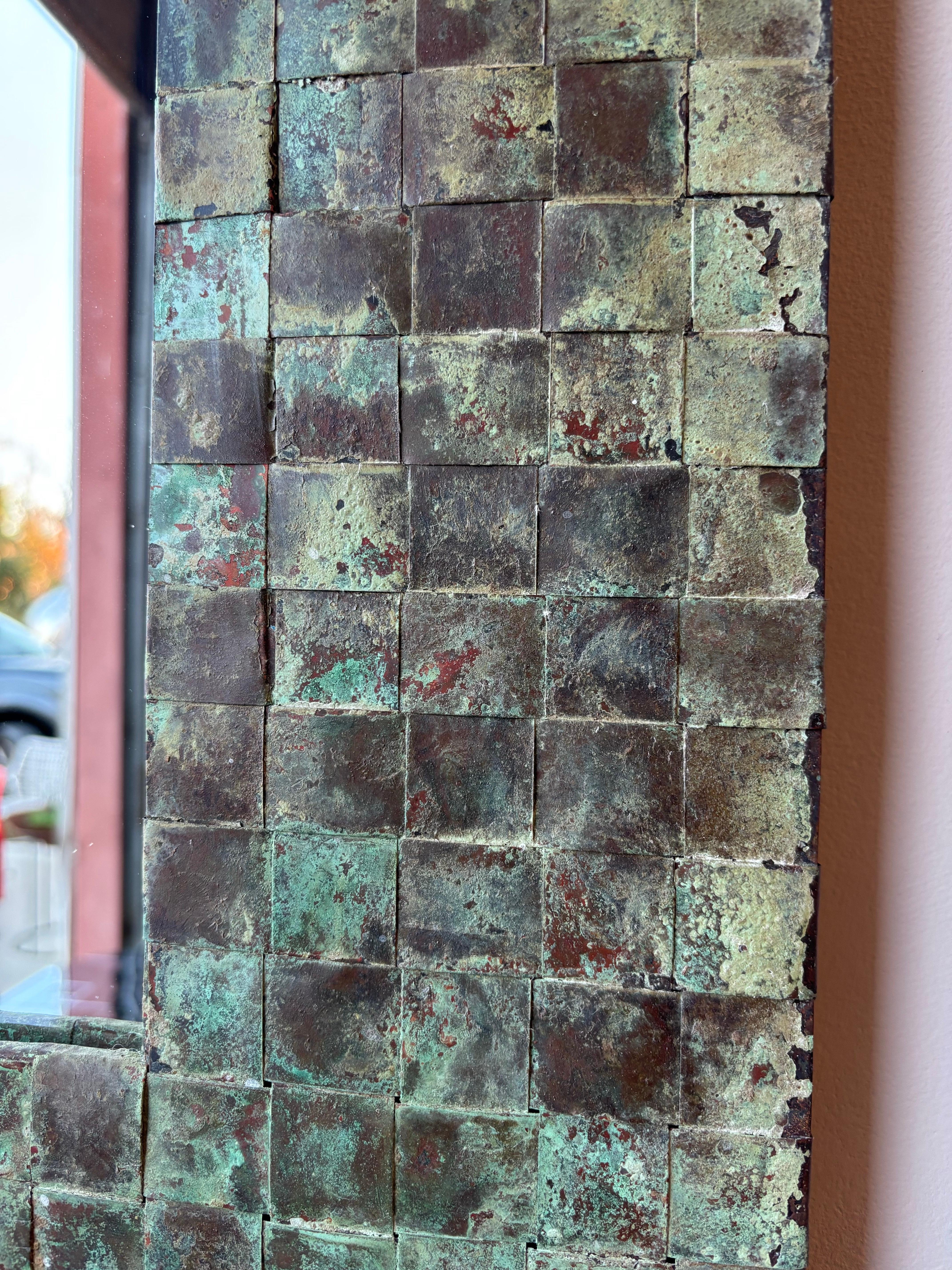 Copper mirror In Good Condition For Sale In Raleigh, NC